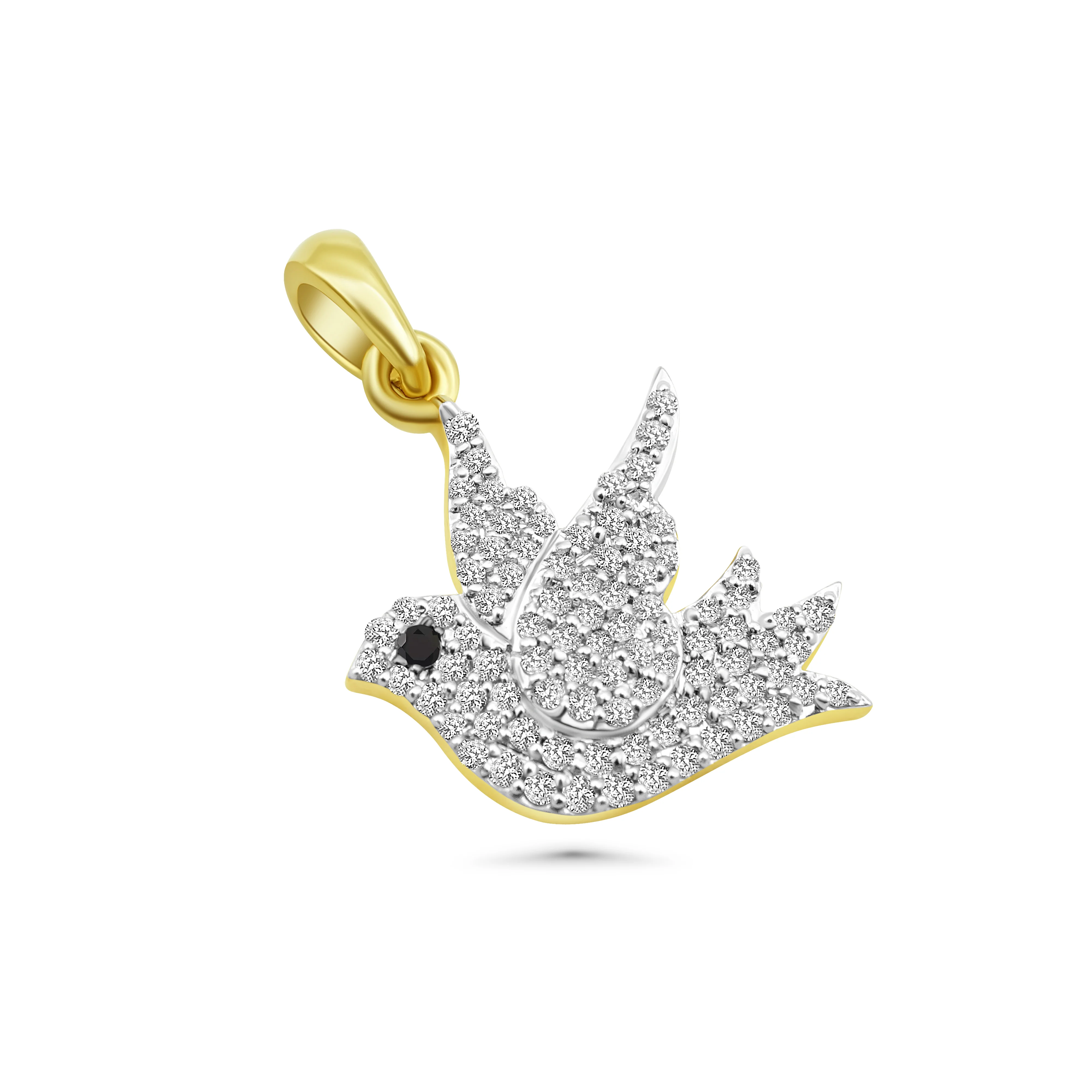 10K Gold Bird Diamond Pendant 0.31 CT - Image 3
