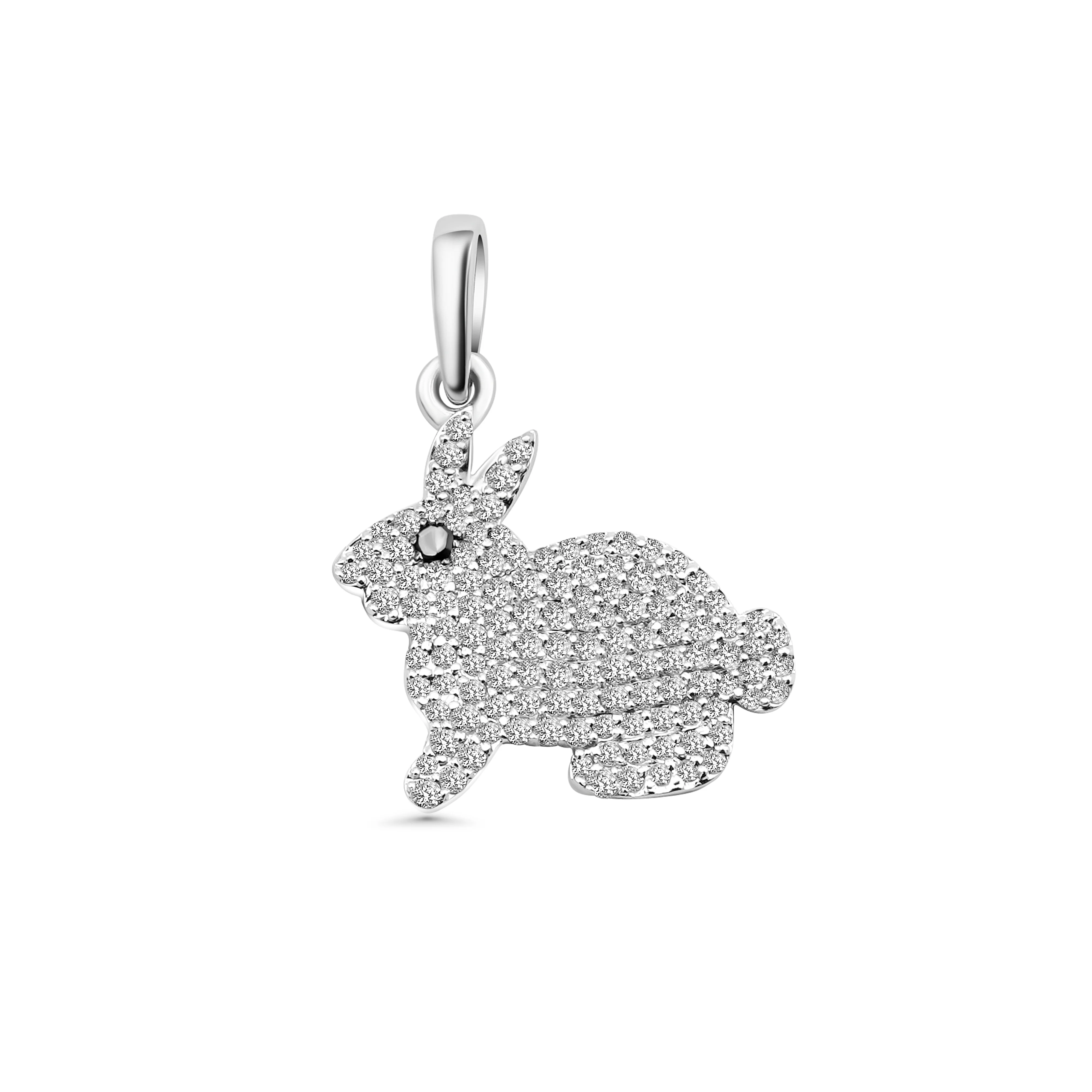 10K Gold Bunny Diamond Pendant 0.47 CT - Image 6