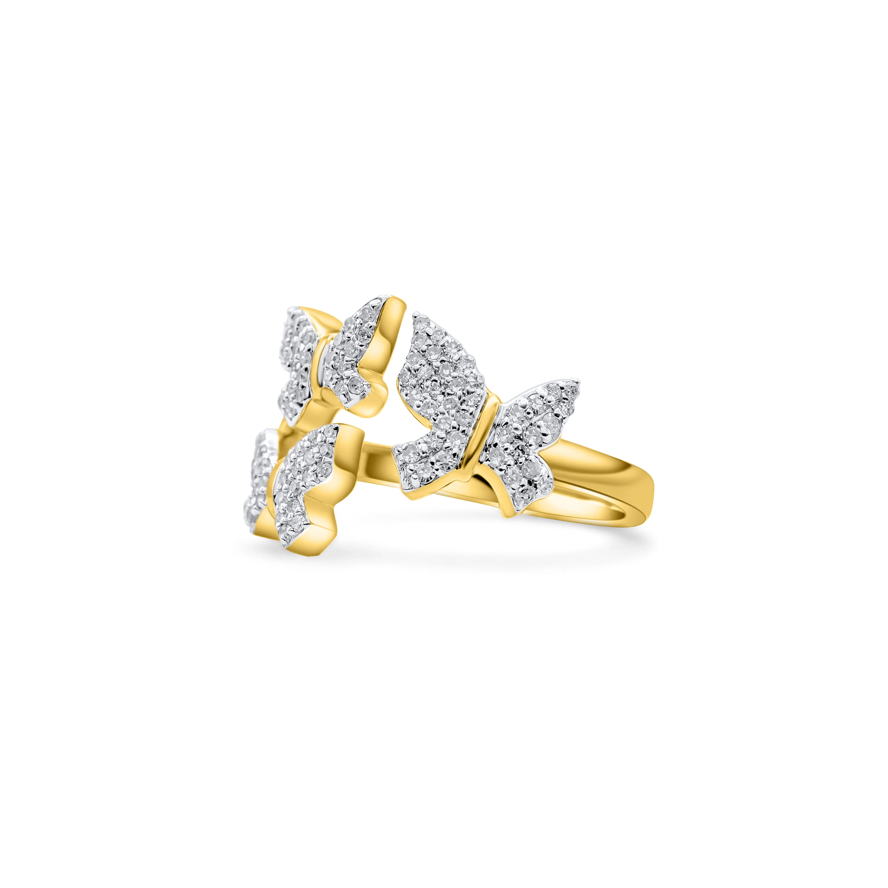 10K Gold Butterfly Diamond Ring 0.27 CT - Image 3