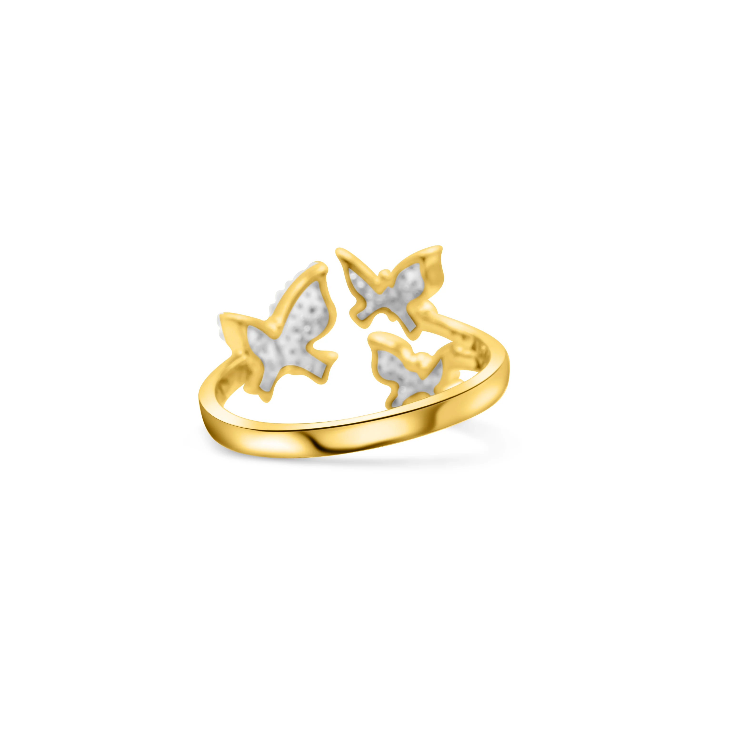 10K Gold Butterfly Diamond Ring 0.27 CT - Image 4