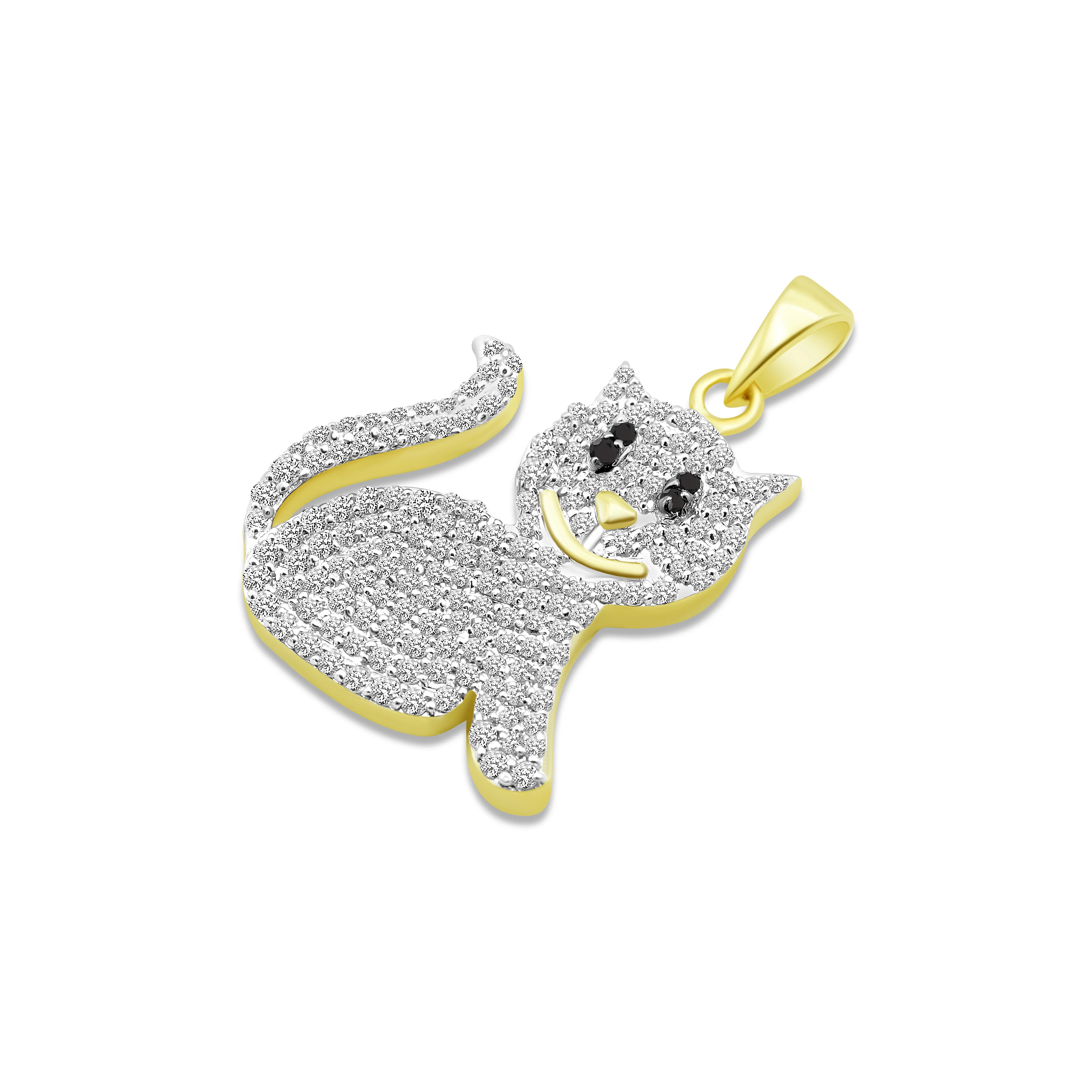 10K Gold CAT Diamond Pendant 0.58 CT - Image 3