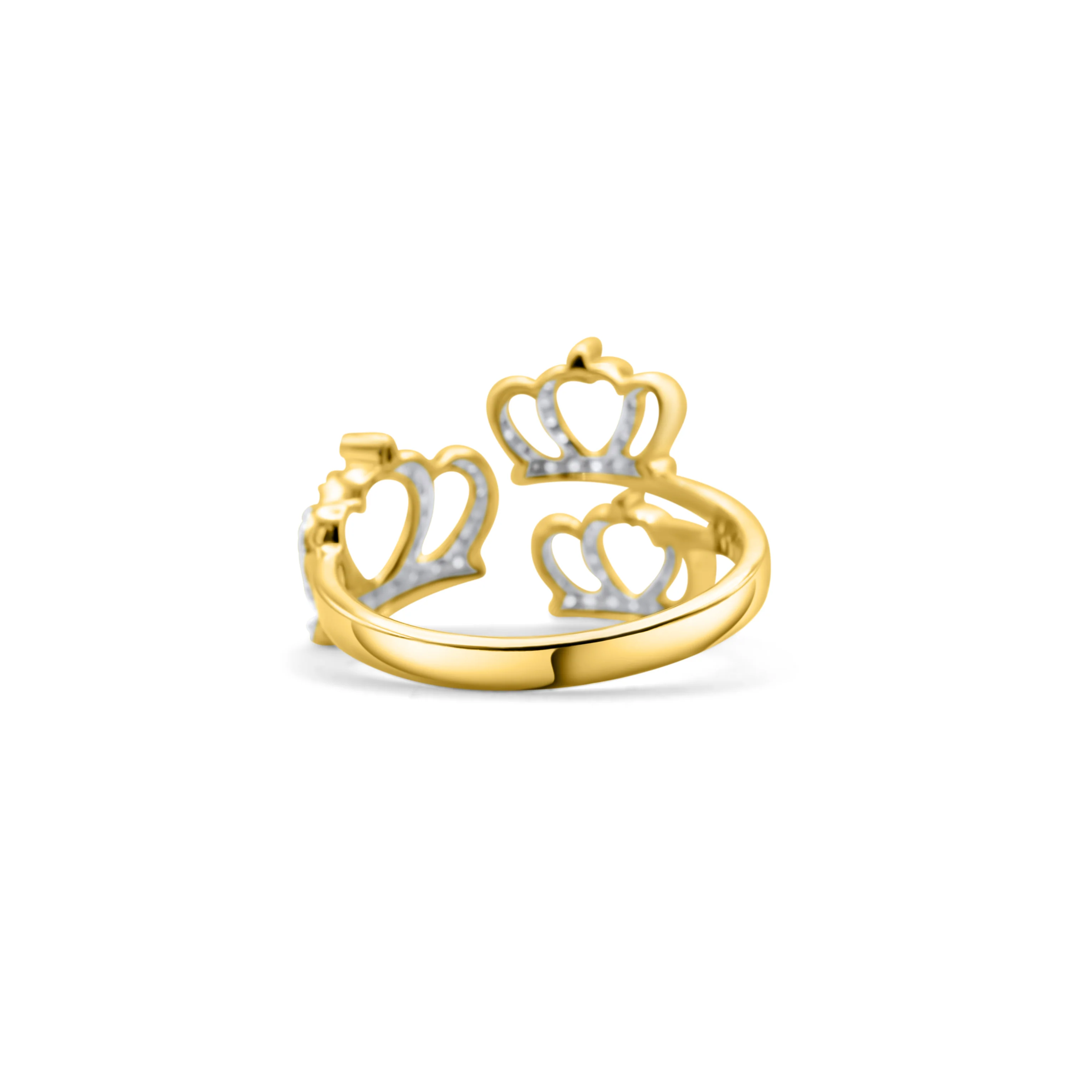 10K Yellow Gold Crown Diamond Ring 0.31 CT - Image 4