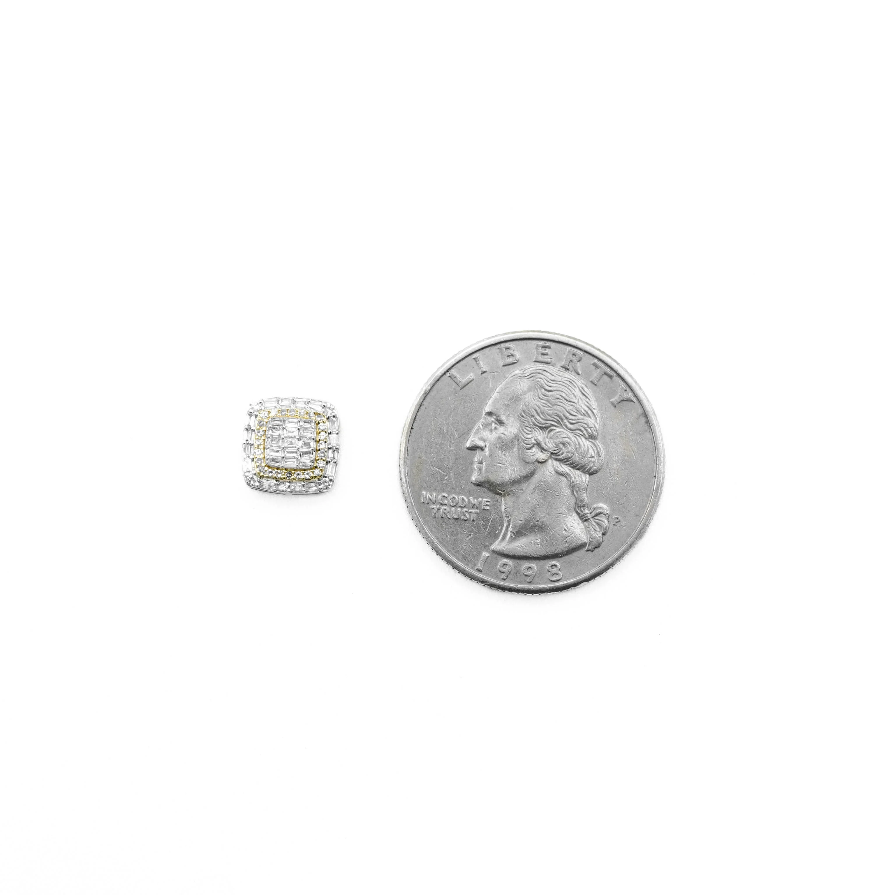 10K Gold Cushion Diamond Stud Earrings 0.50 CT - Image 4