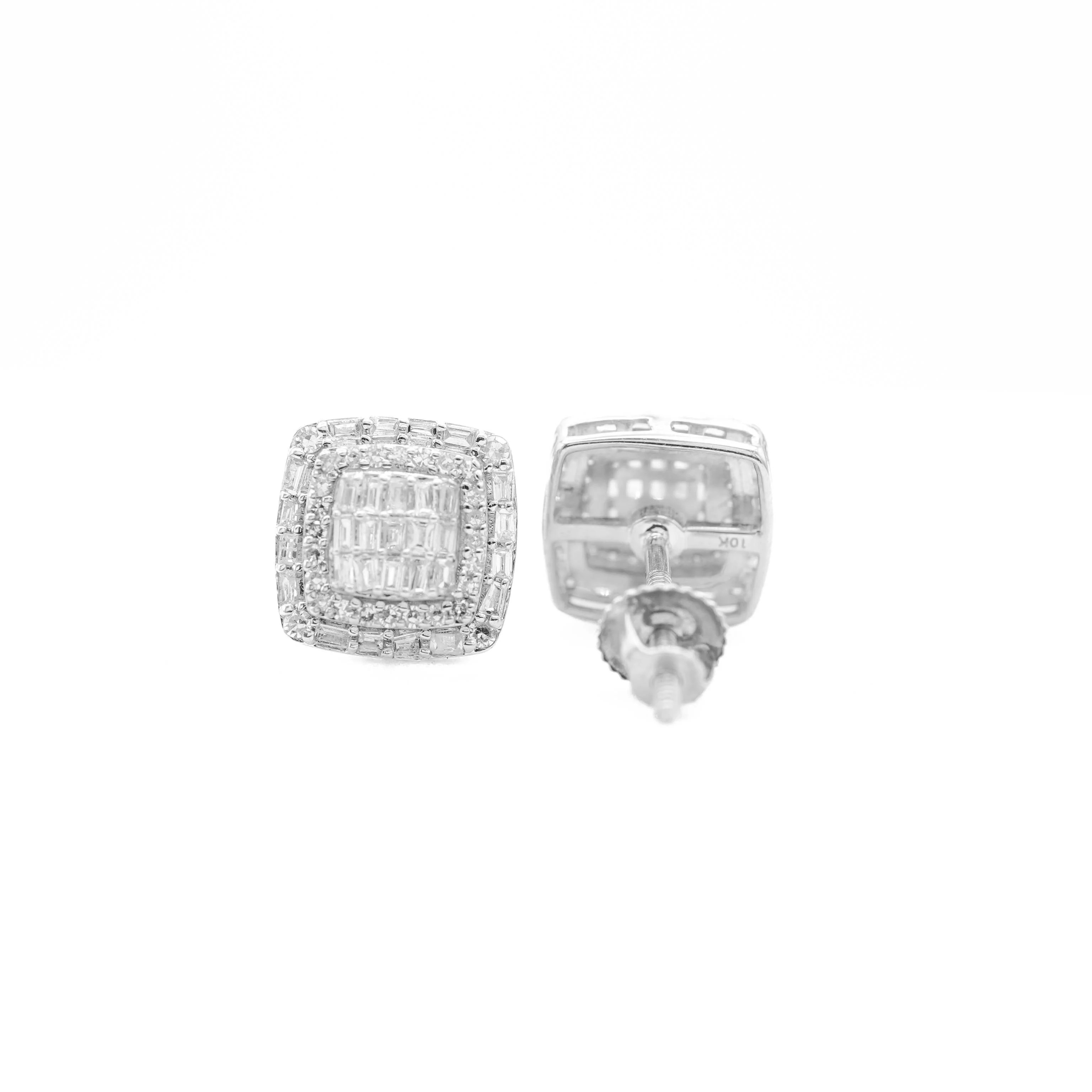 10K Gold Cushion Diamond Stud Earrings 0.50 CT - Image 7
