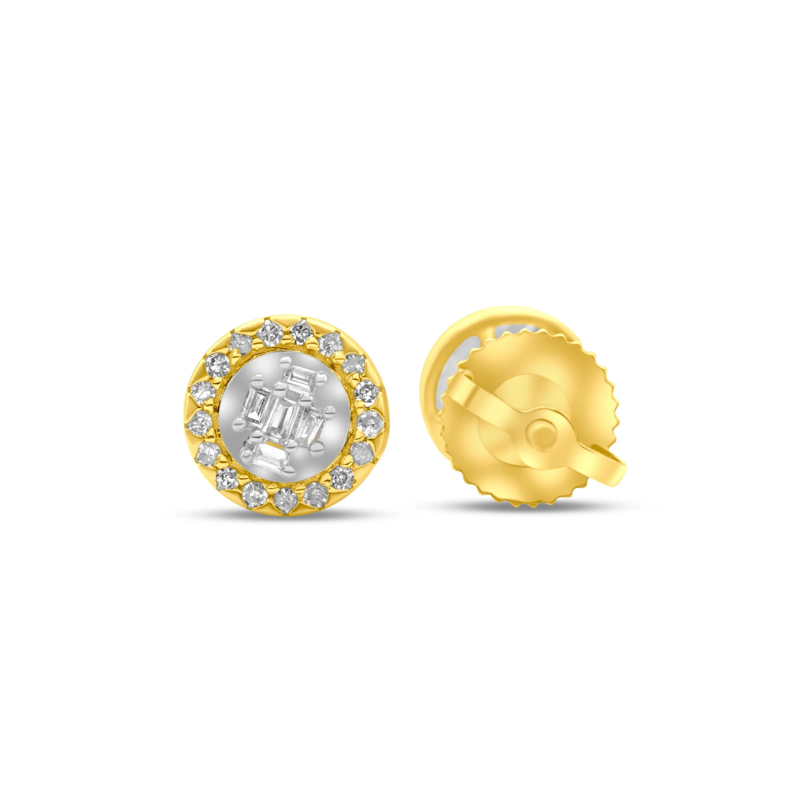 10K Gold Diamond Stud Earrings 0.13 ct - Image 3