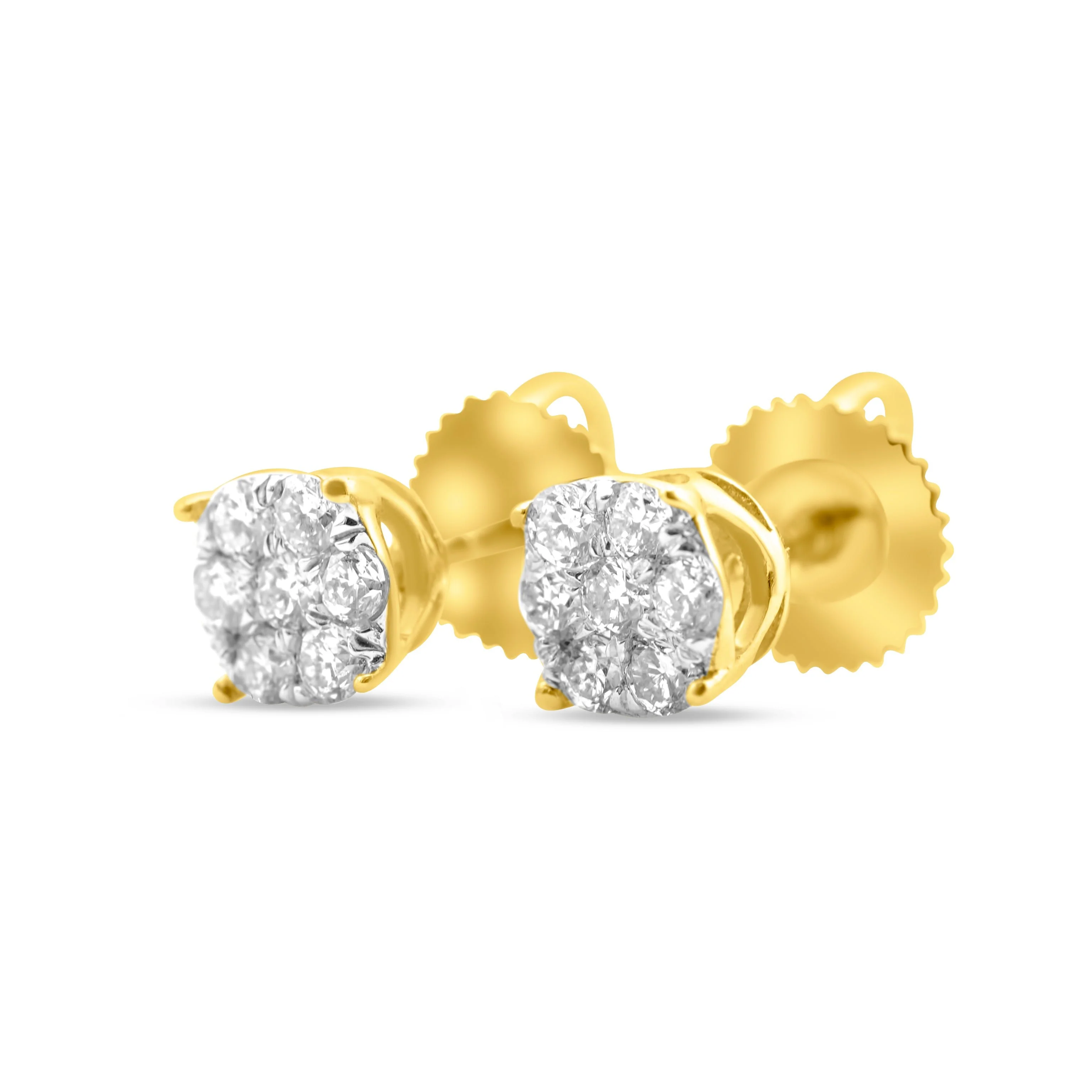 10K Gold Diamond Stud Earrings 0.24 ct - Image 2