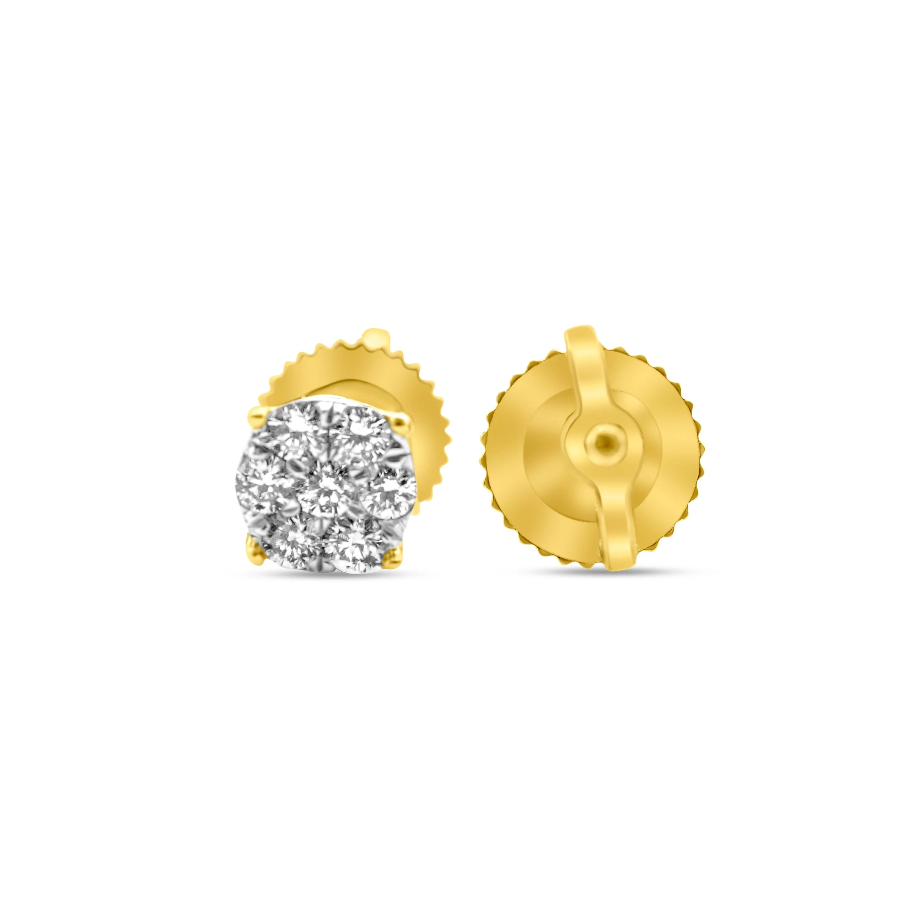 10K Gold Diamond Stud Earrings 0.24 ct - Image 3
