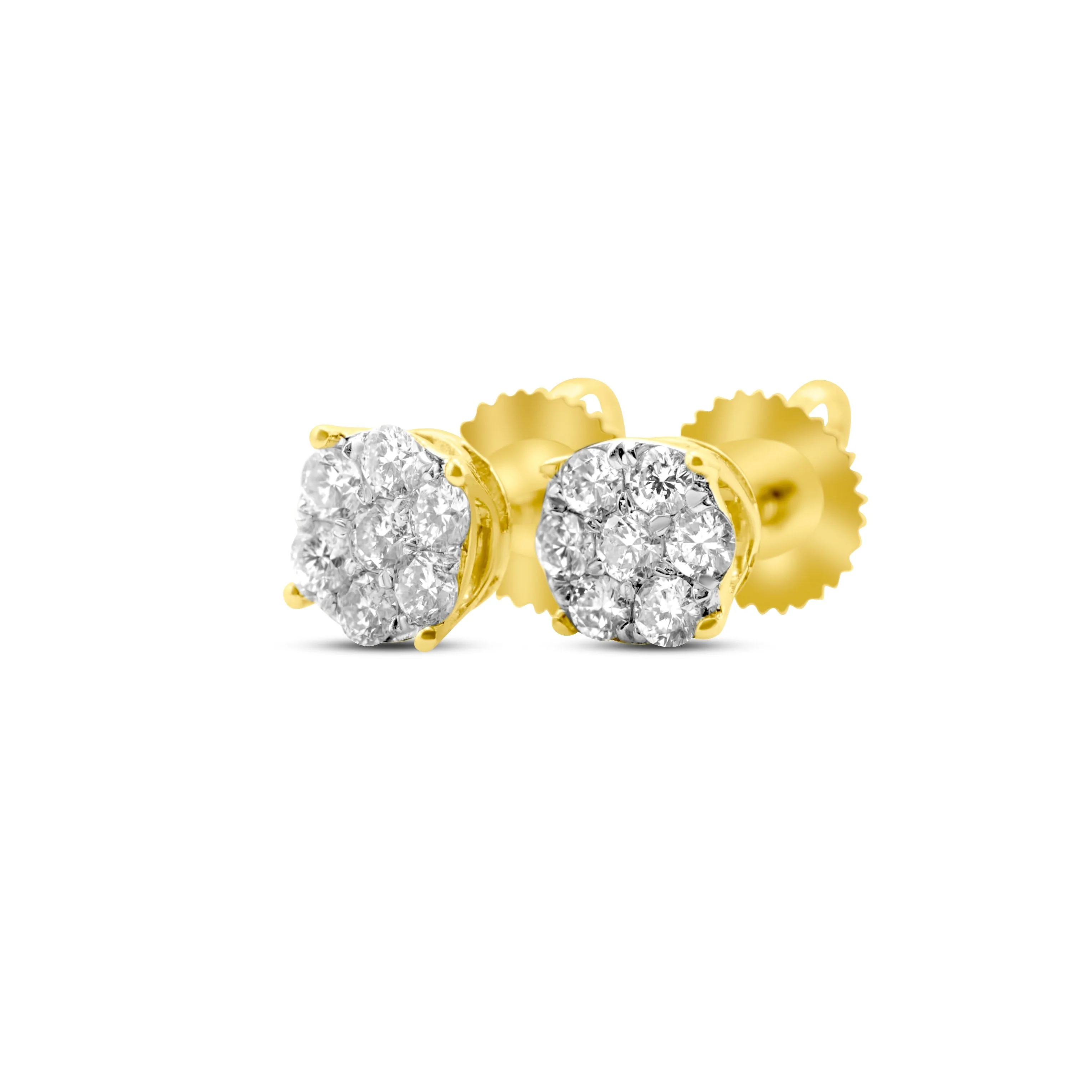 10K Gold Diamond Stud Earrings 0.26 CT - Image 2