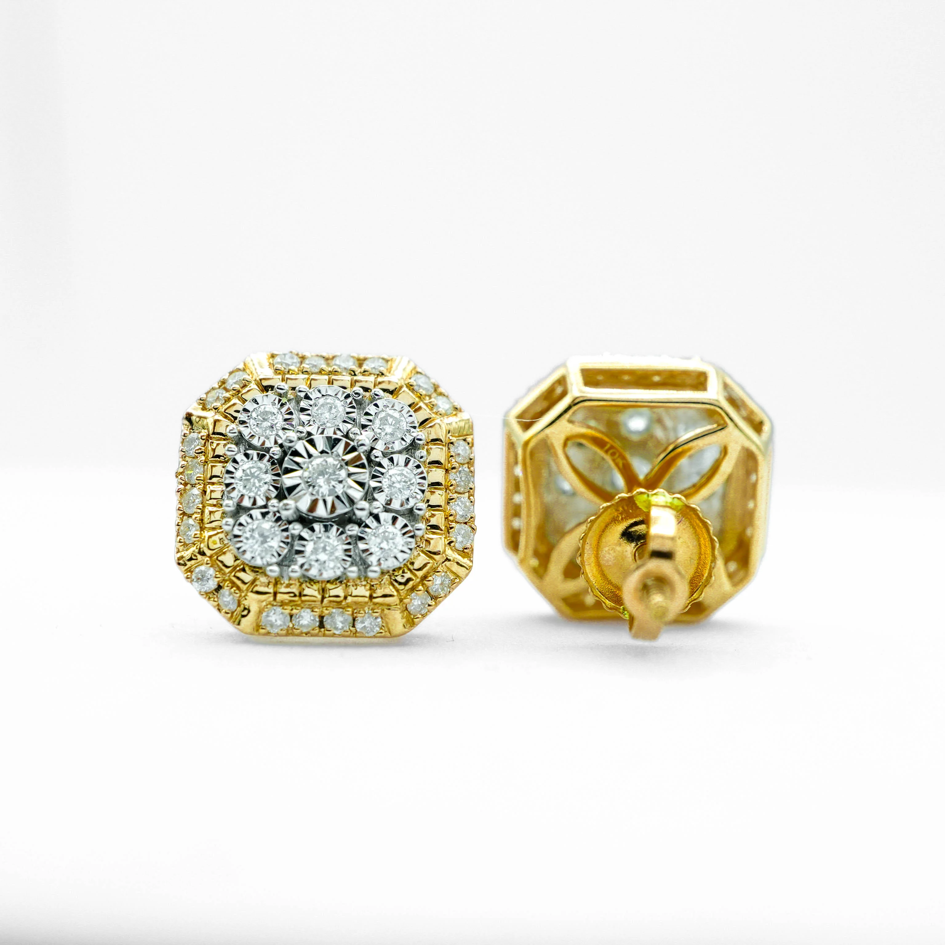 10K Gold Diamond Stud Earrings 0.30 CT - Image 4