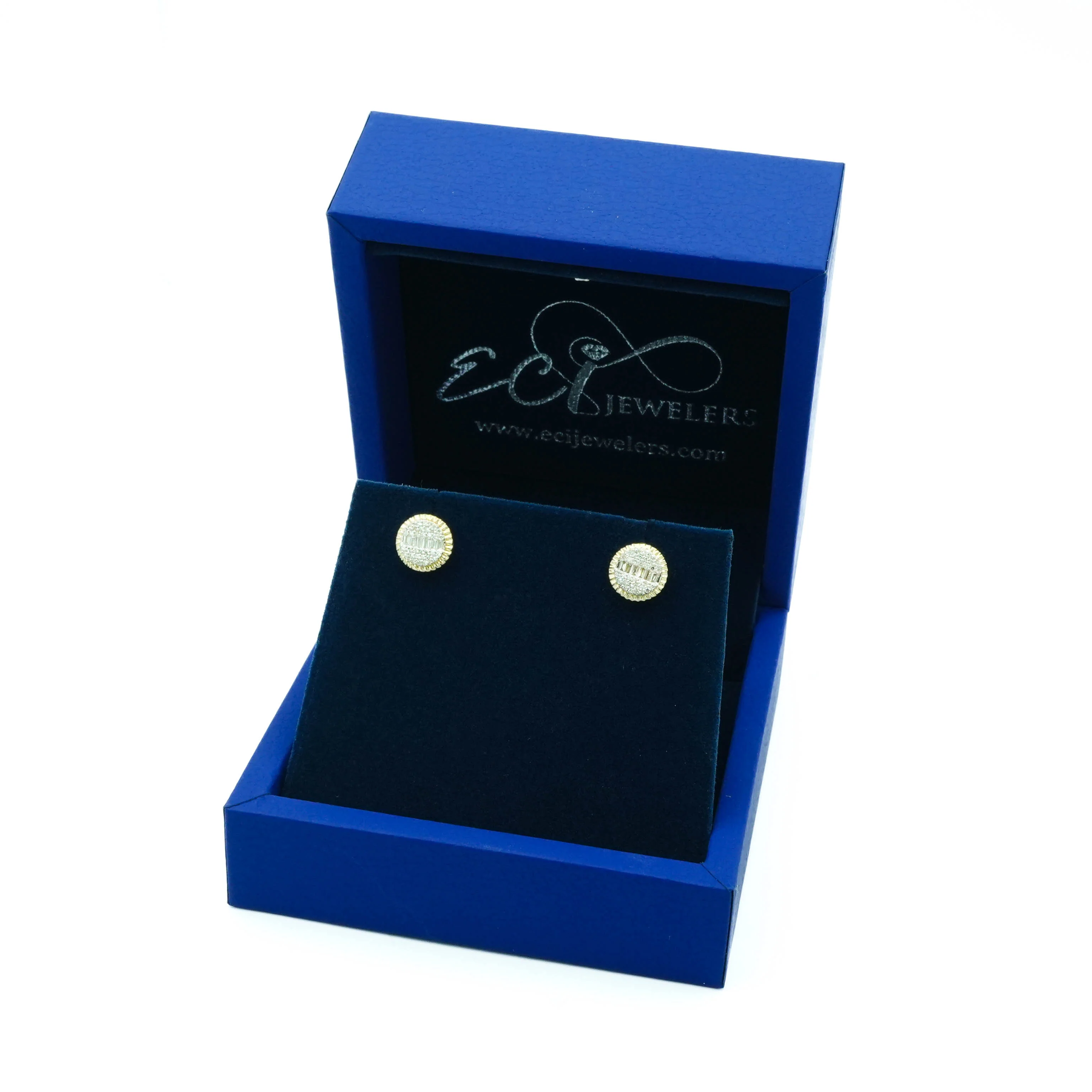 10K Gold Diamond Stud Round Earrings 0.30 CT - Image 2