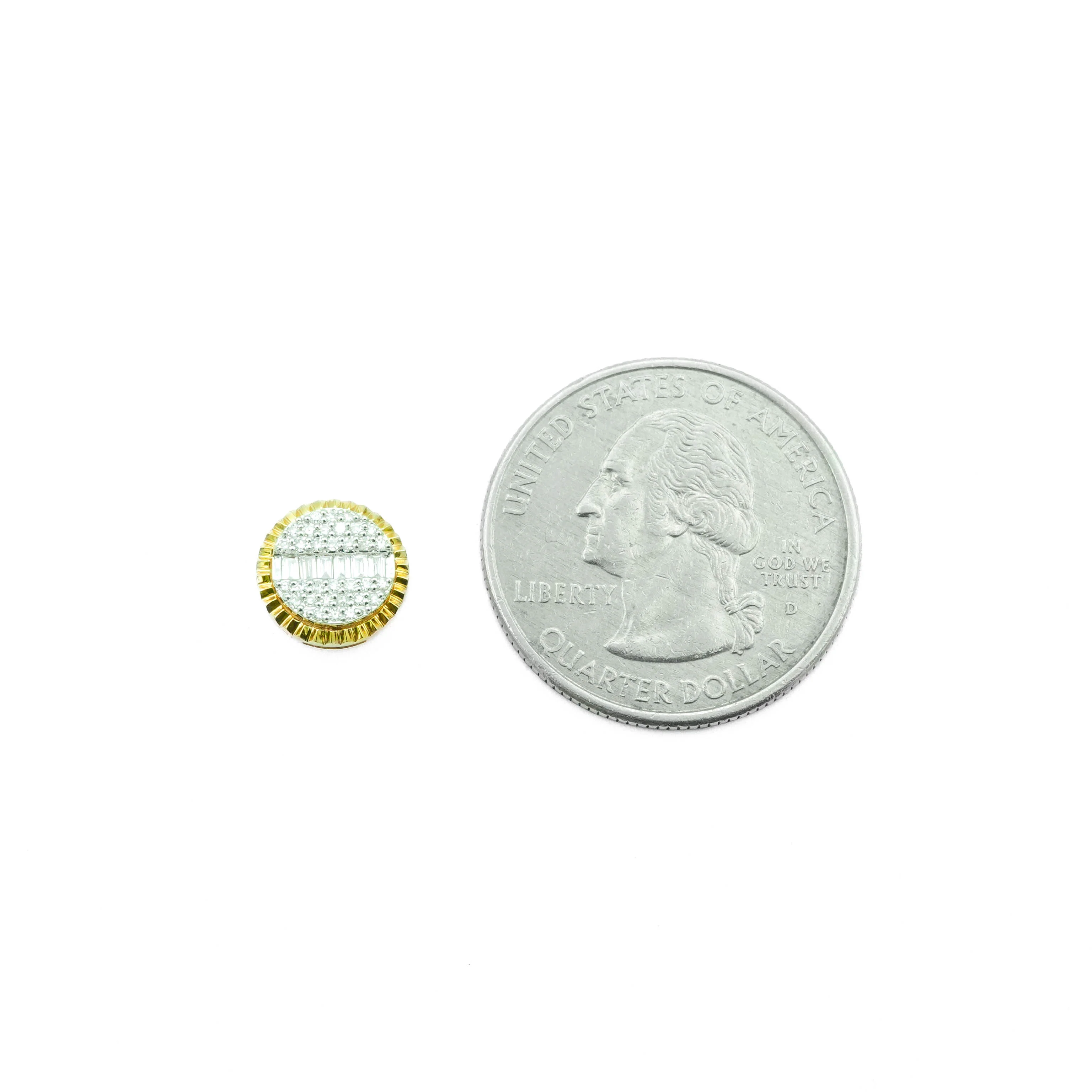 10K Gold Diamond Stud Round Earrings 0.30 CT - Image 5