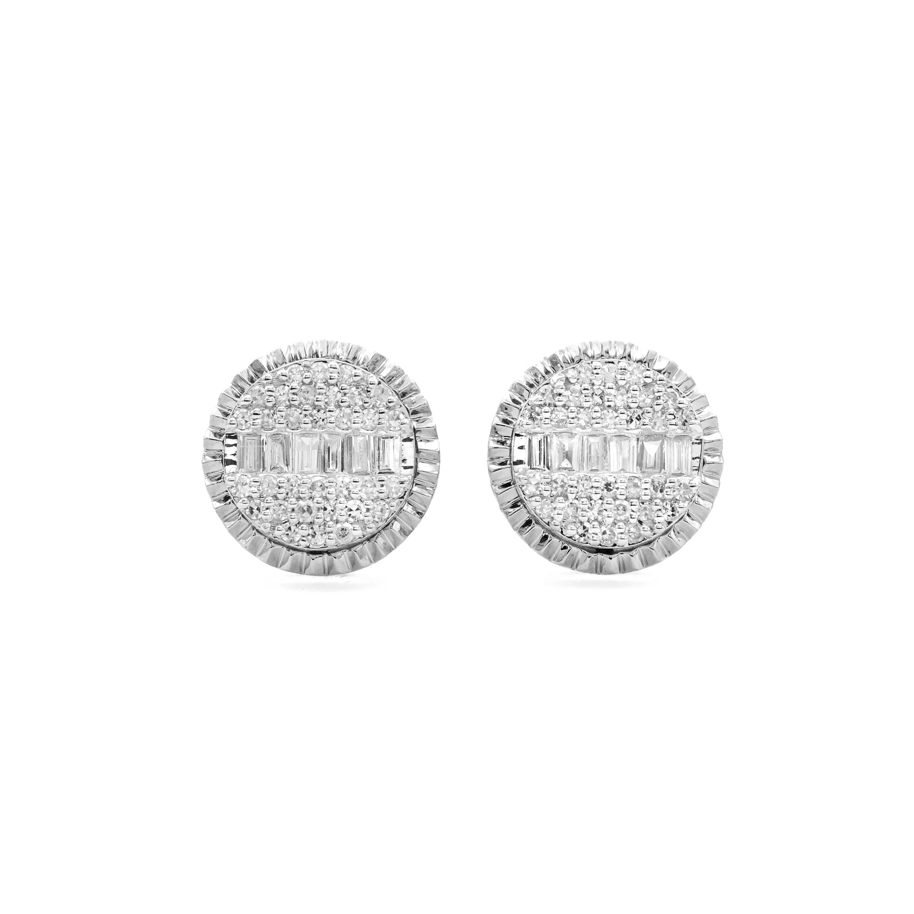 10K Gold Diamond Stud Round Earrings 0.30 CT - Image 6