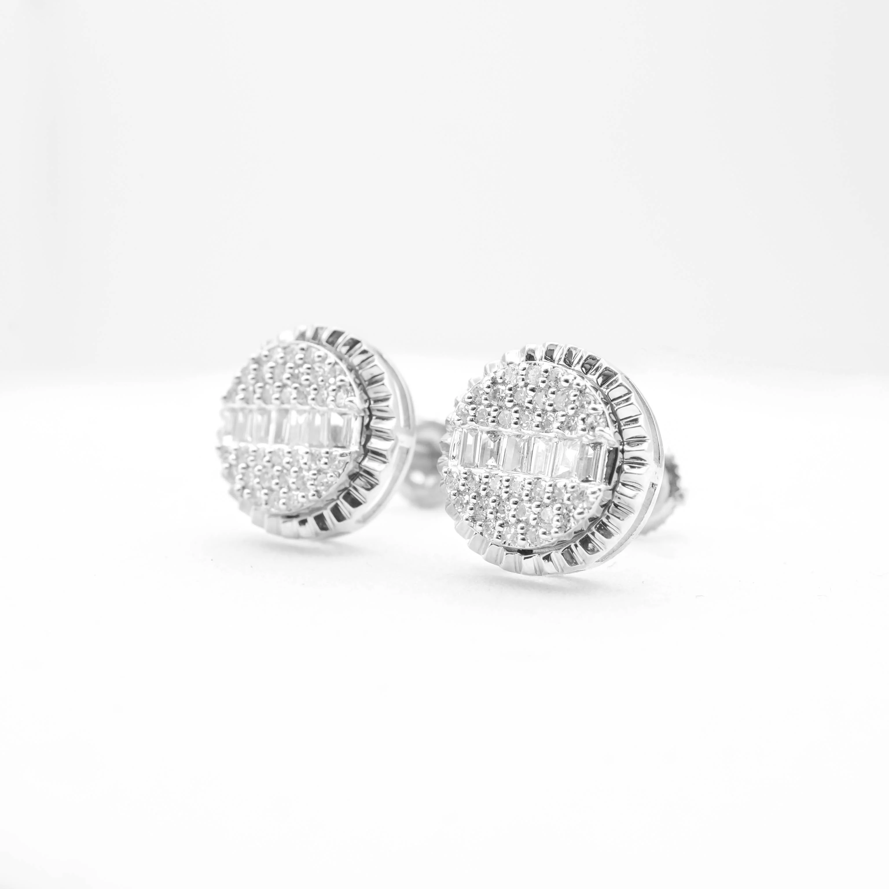 10K Gold Diamond Stud Round Earrings 0.30 CT - Image 8
