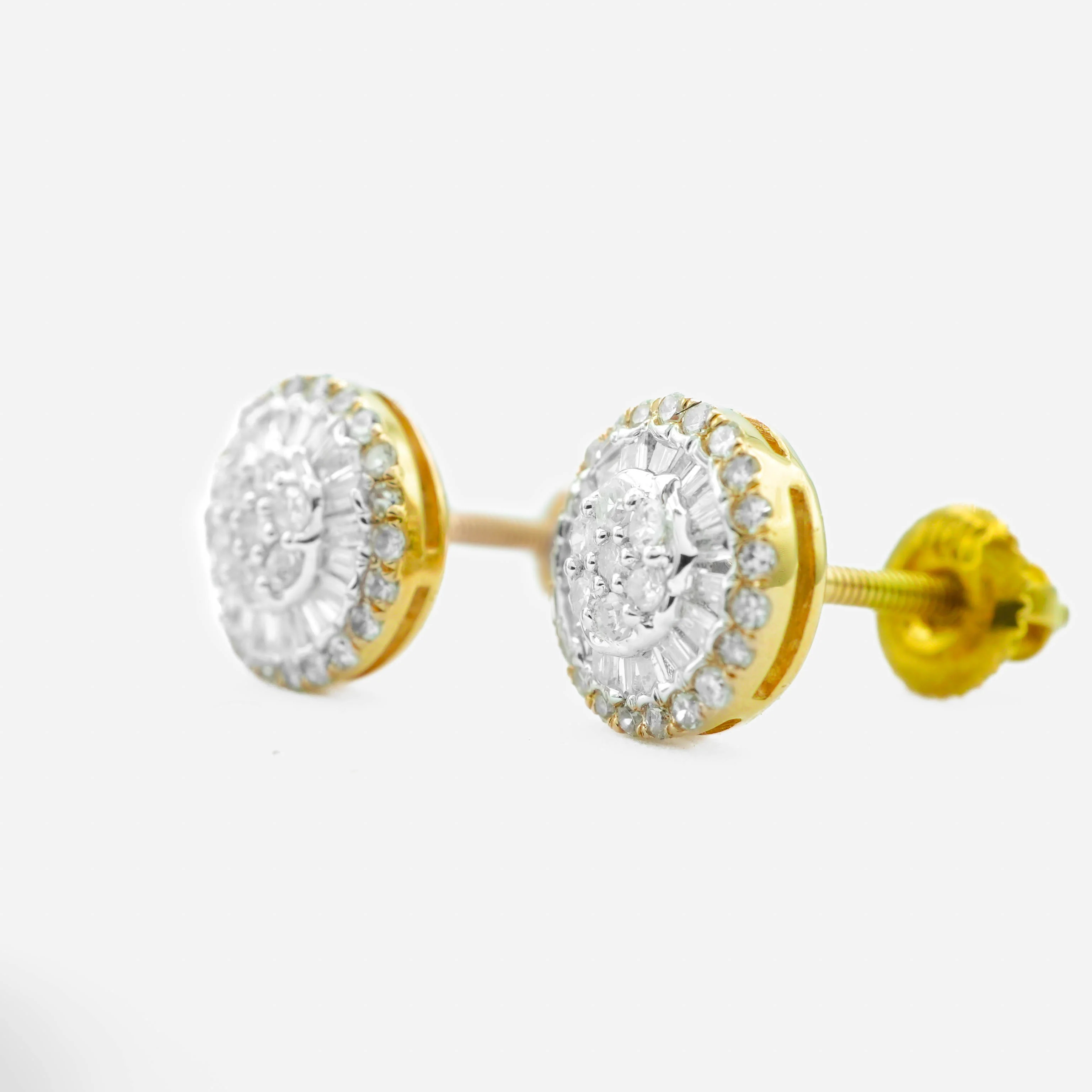 10K Gold Diamond Stud Earrings 0.32 CT - Image 3