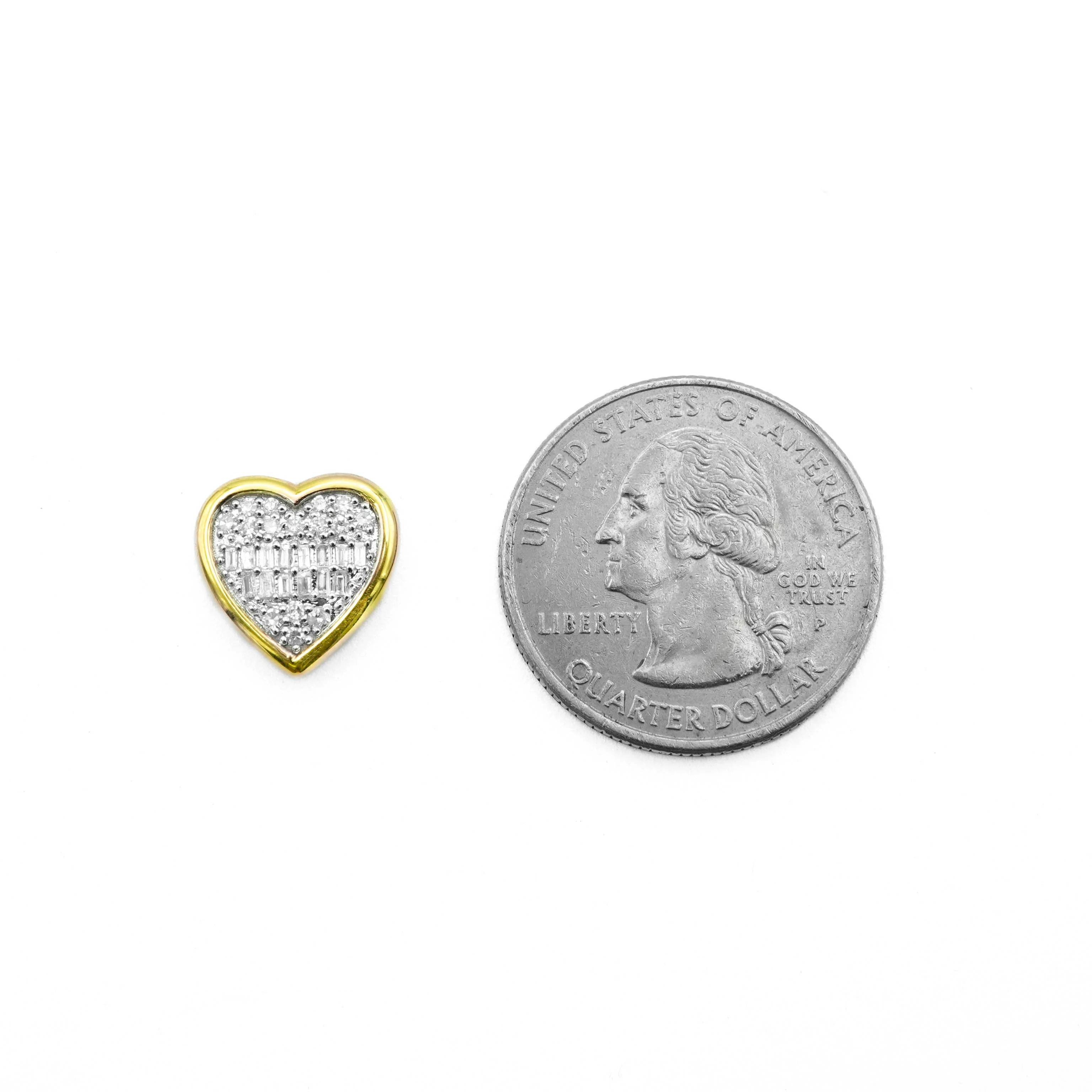 10K Gold Heart Diamond Stud Earrings 0.49 CT - Image 5