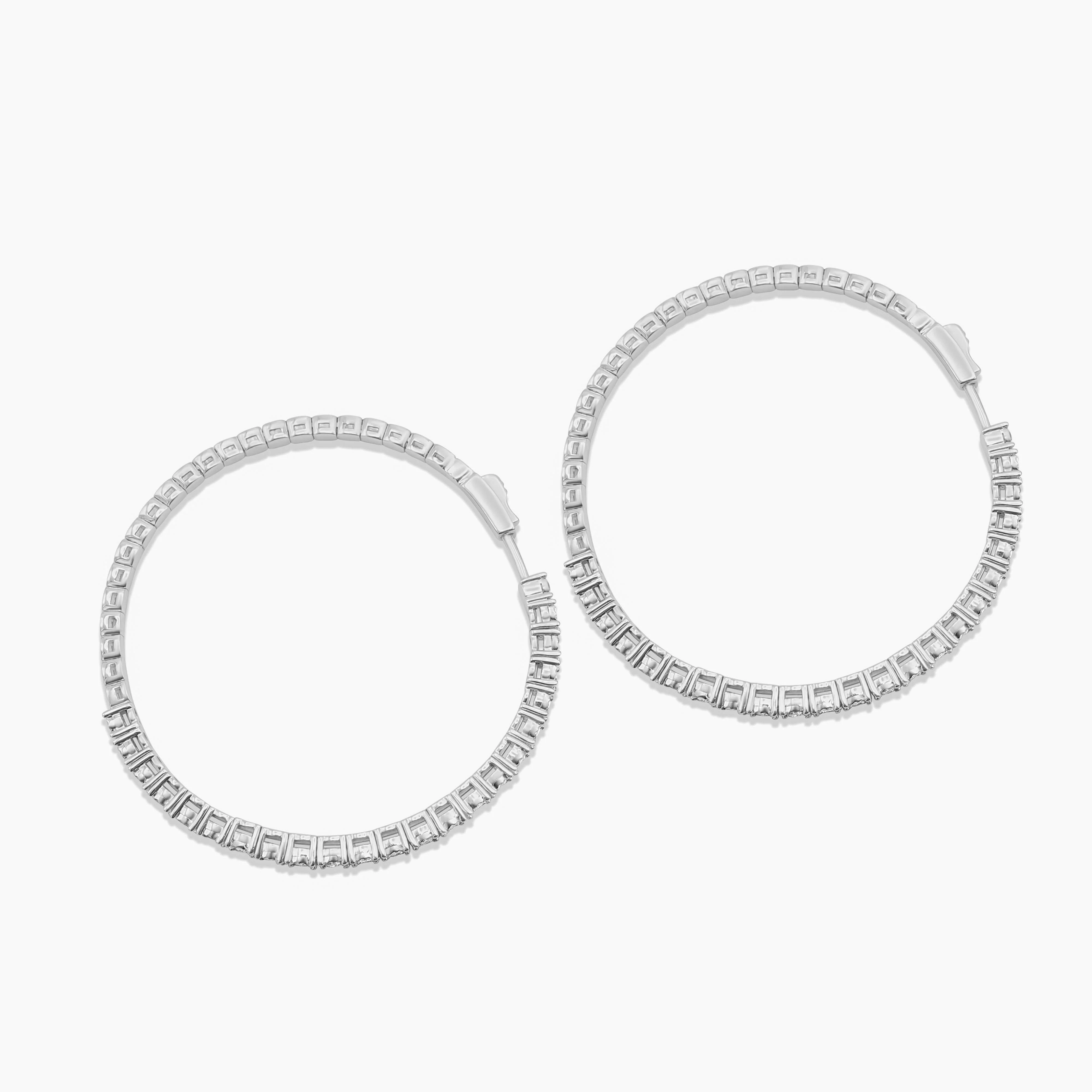 10K Gold Large Diamond Hoop Earrings 1.20 CT - Image 7