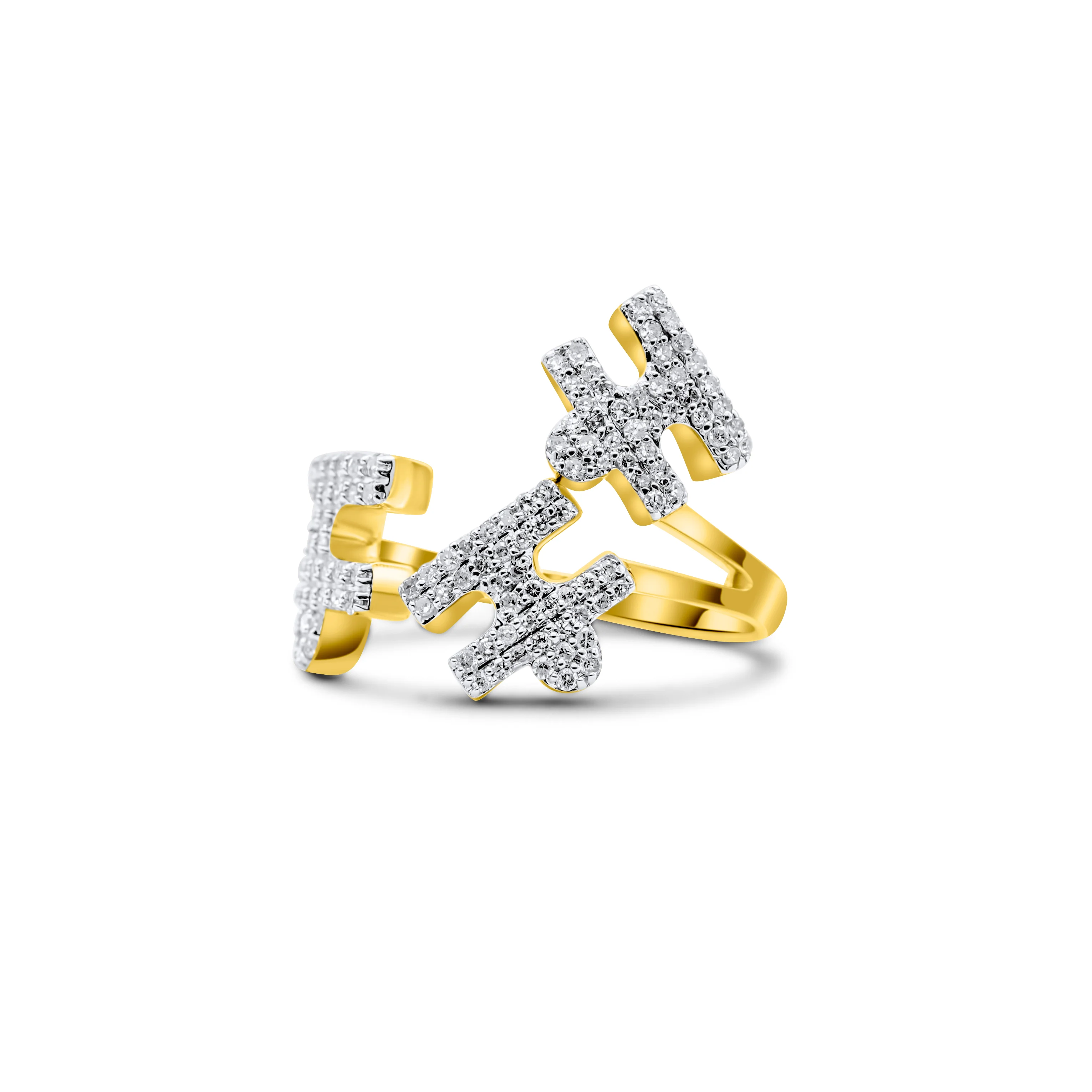 10K Gold Puzzle Diamond Ring 0.43 CT - Image 3