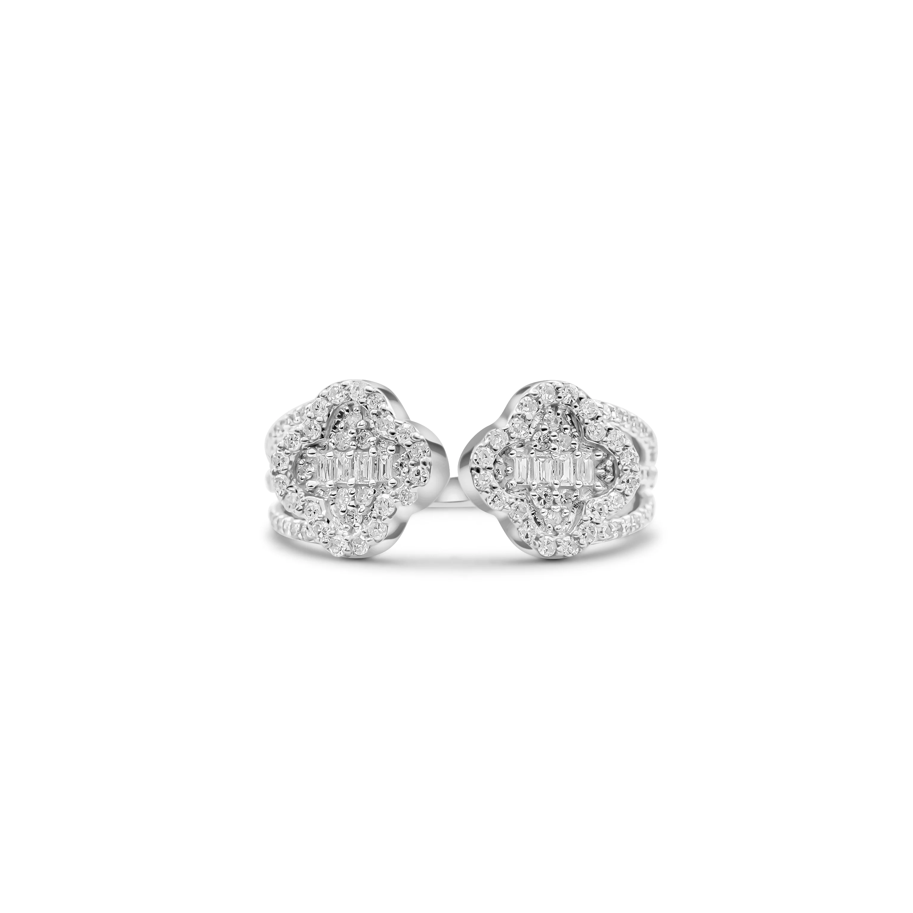 10K Gold Clover Diamond Ring 0.42 CT - Image 5