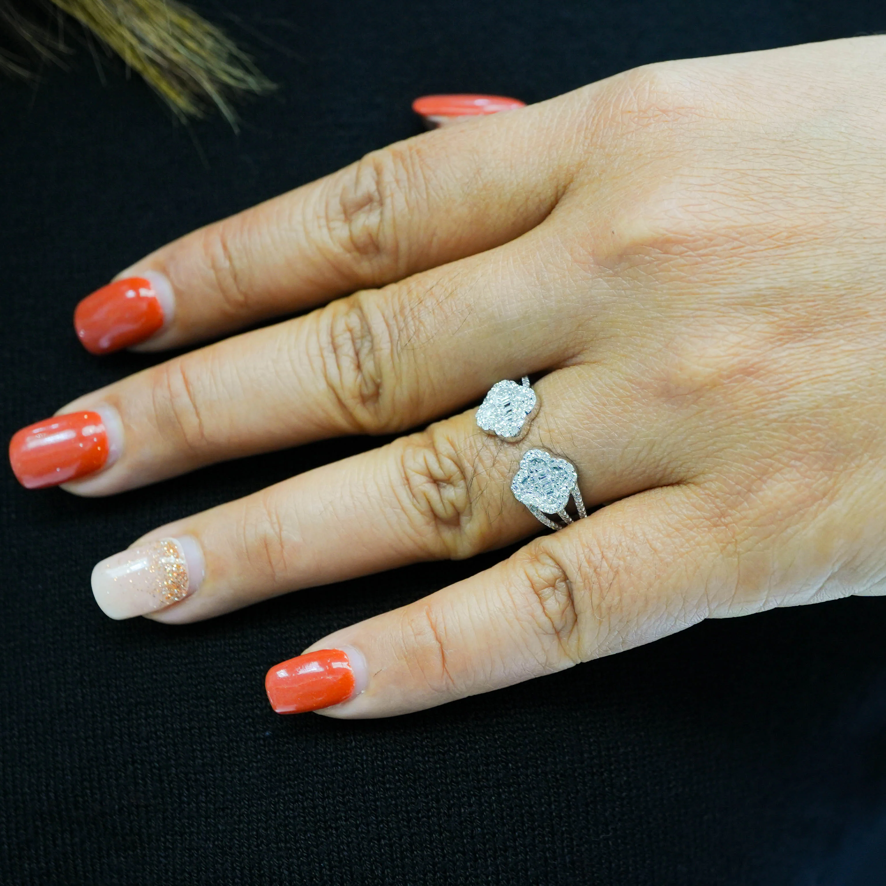 10K Gold Clover Diamond Ring 0.42 CT - Image 6