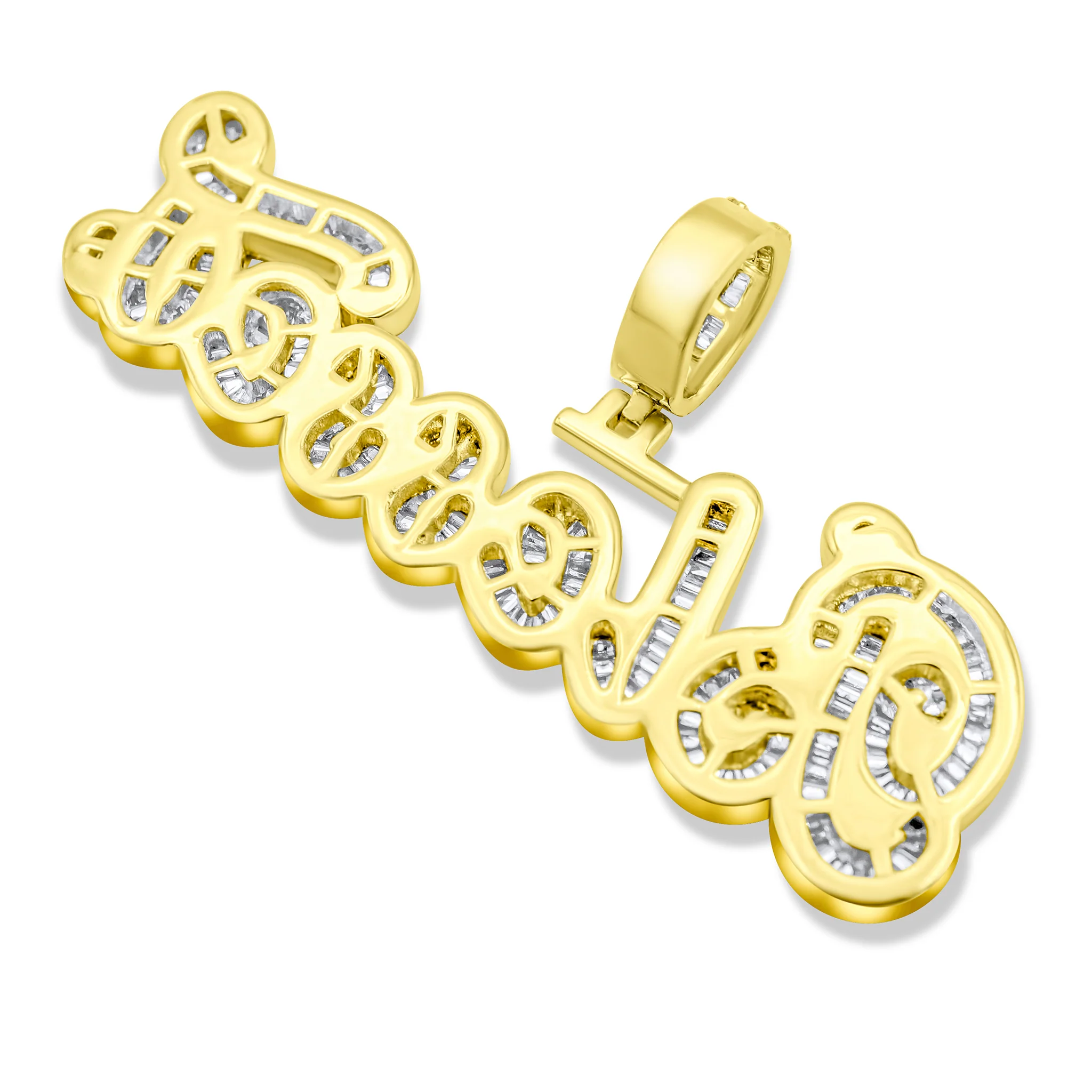 10K Yellow Gold "Blessed" Diamond Pendant 1.40 CT - Image 4