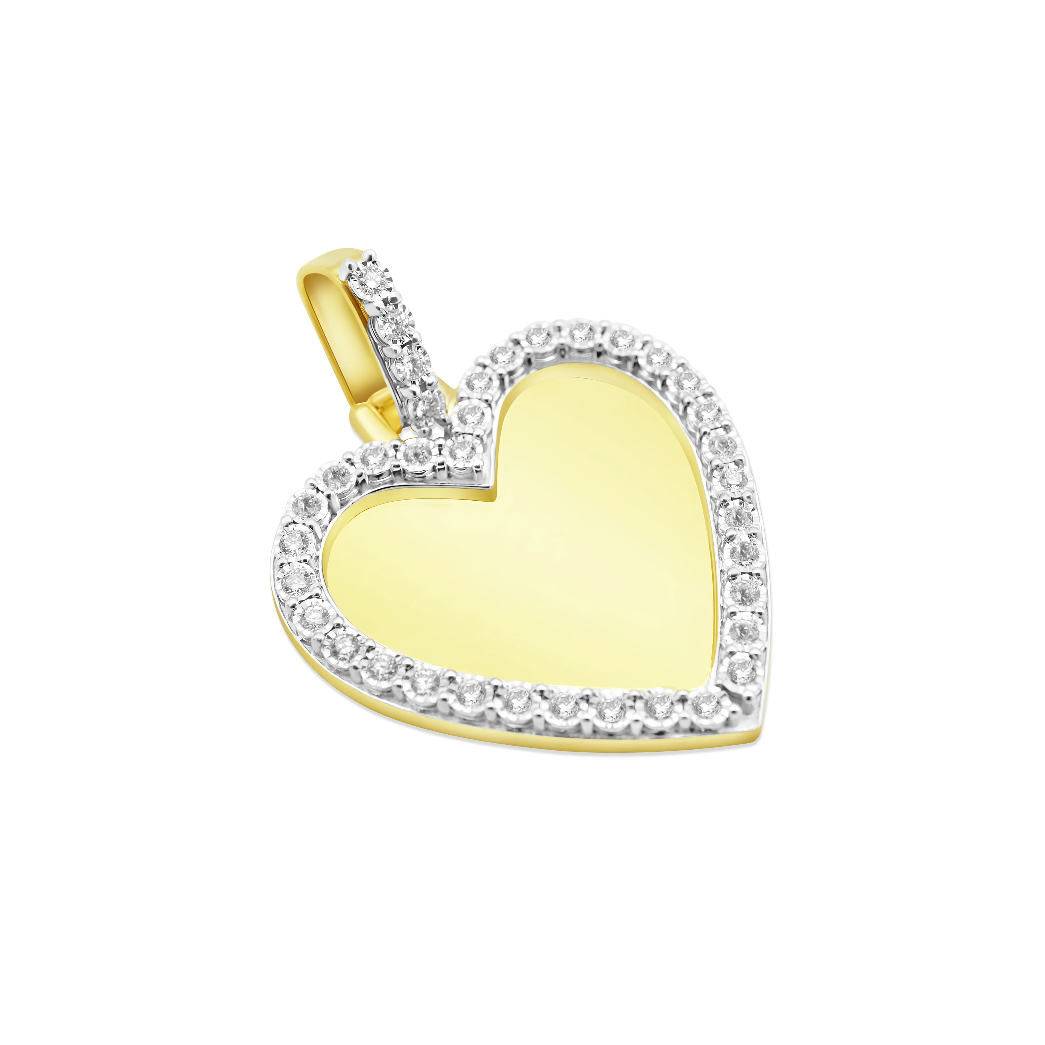 10K Yellow Gold Heart Diamond Picture Pendant 0.67 CT - Image 3