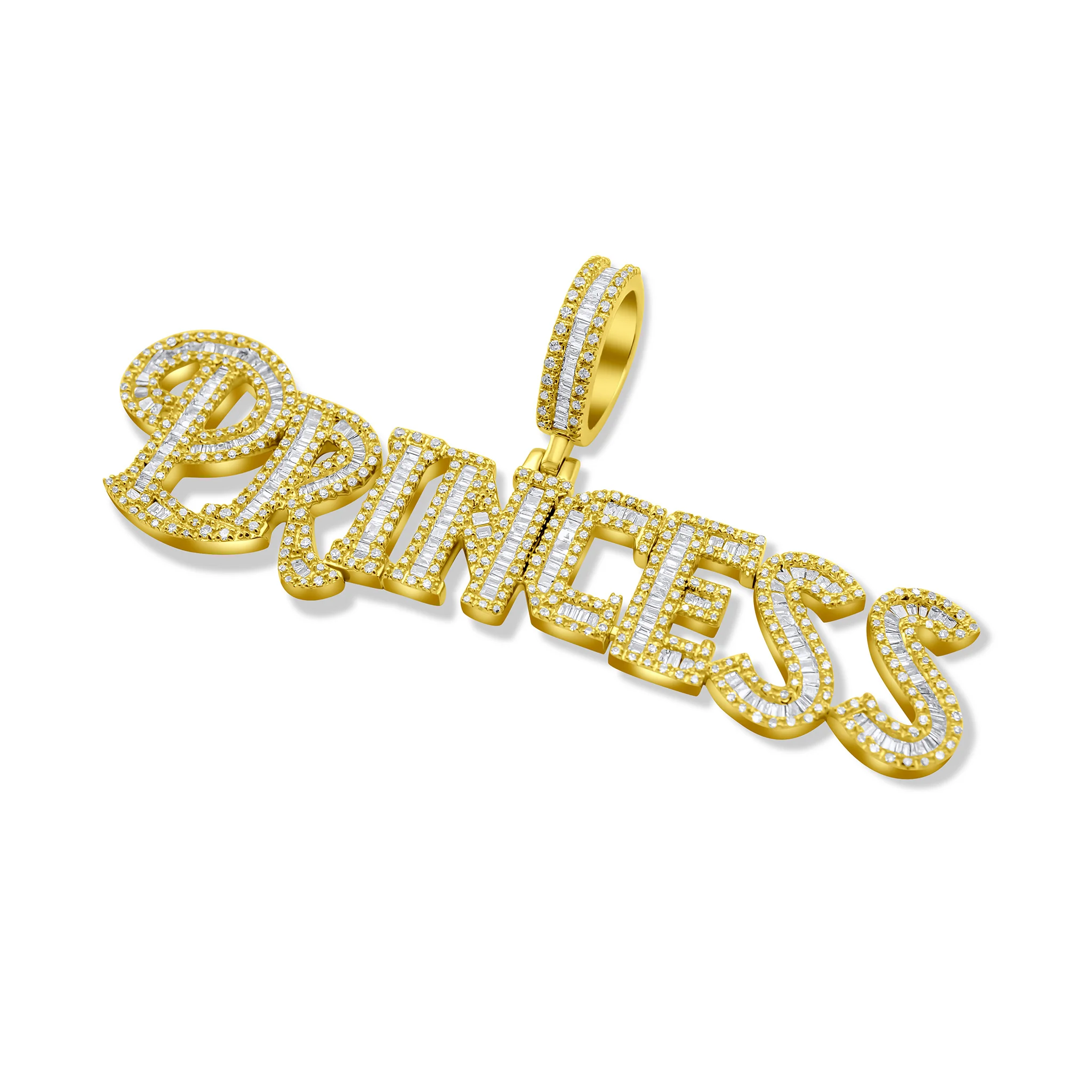 10K Yellow Gold "PRINCESS" Diamond Pendant 1.80 CT - Image 3