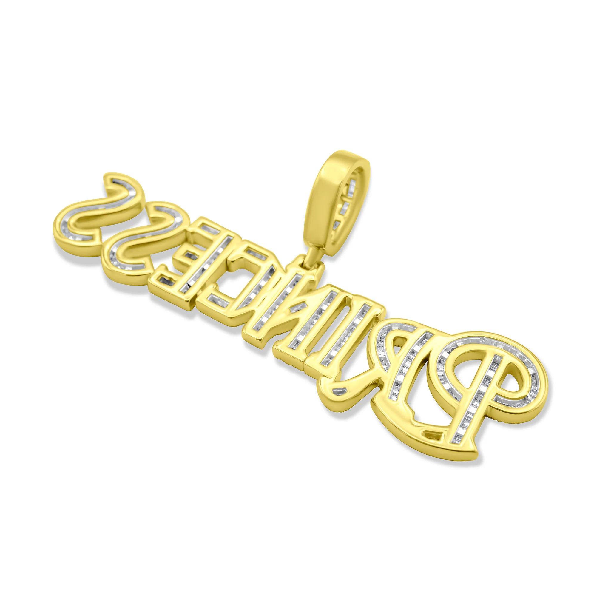10K Yellow Gold "PRINCESS" Diamond Pendant 1.80 CT - Image 4