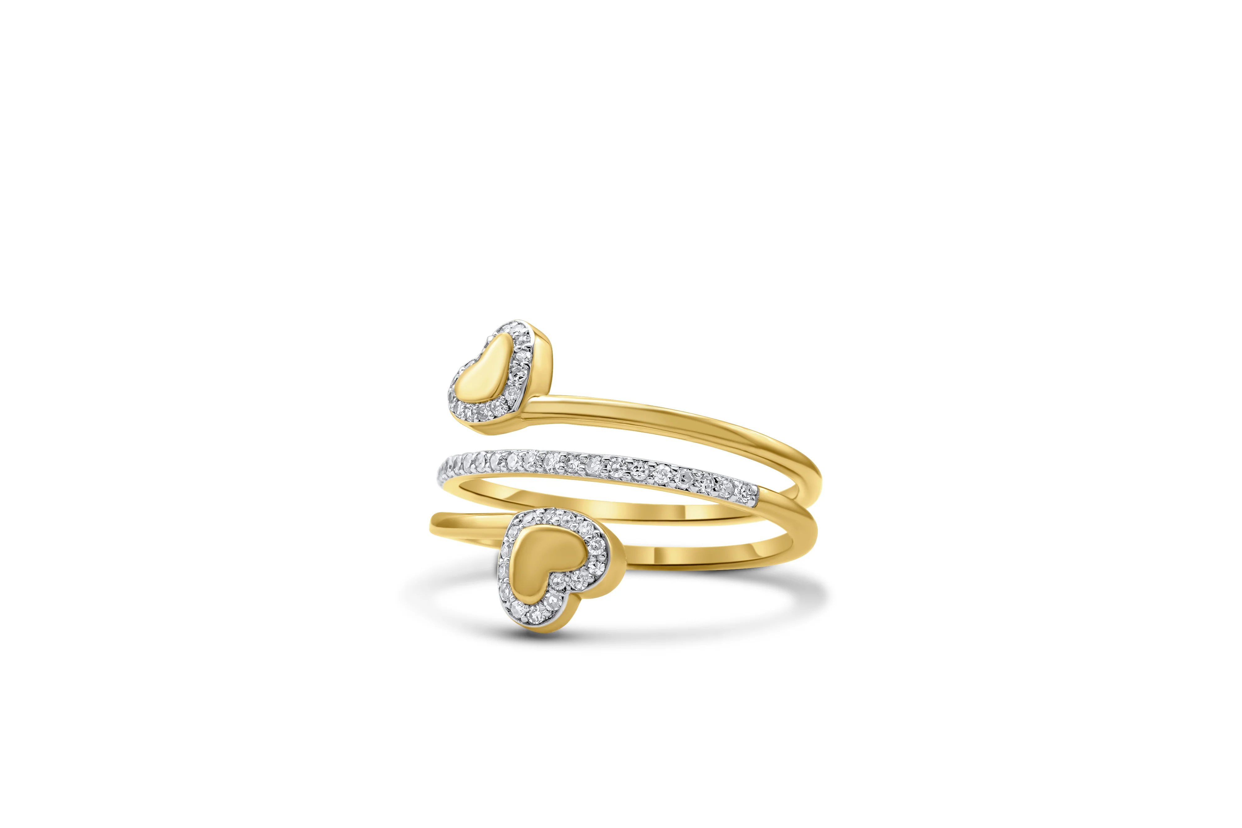 14K Gold Heart Diamond Ring 0.18 CT - Image 2