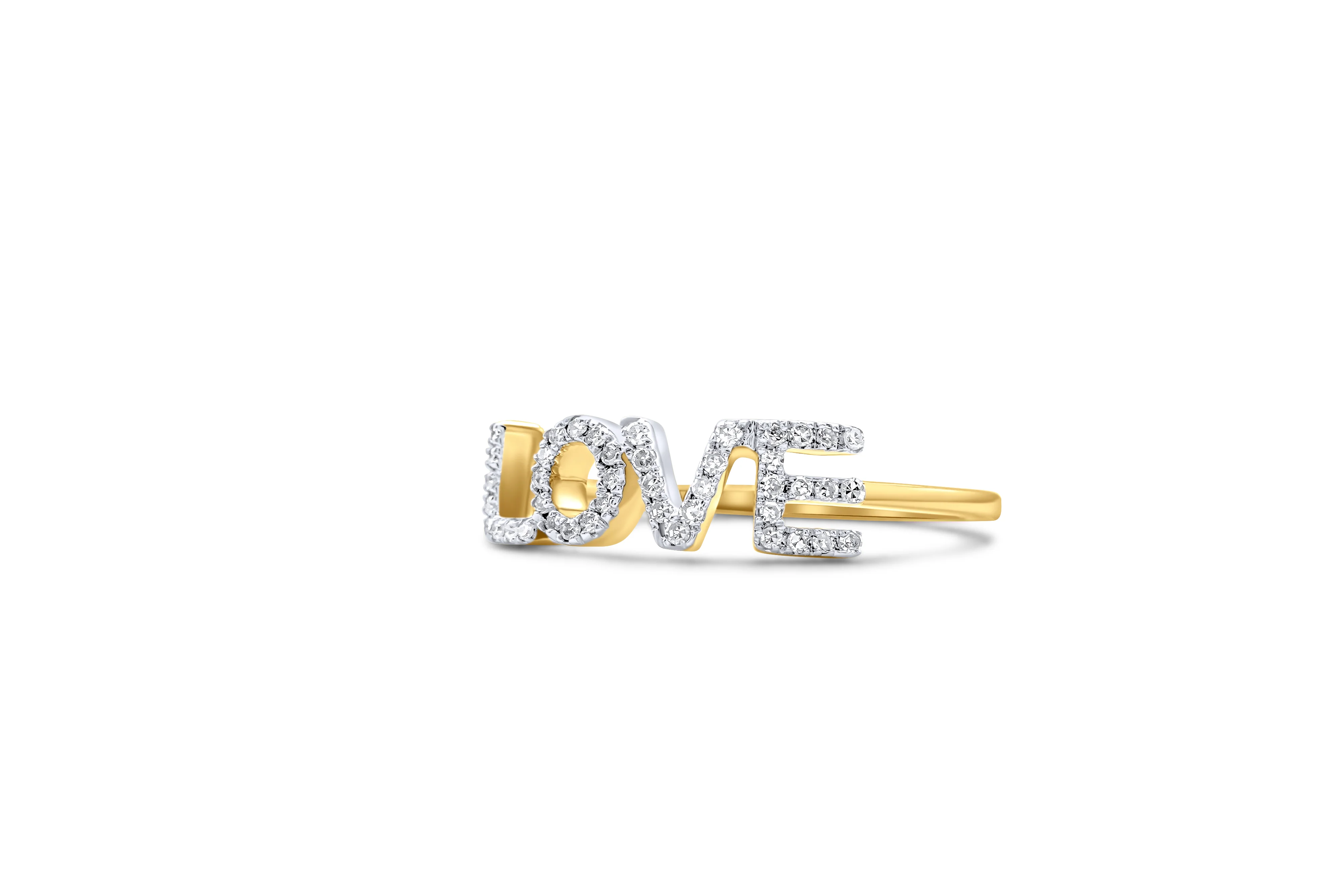 14K Gold LOVE Diamond Ring 0.21 CT - Image 2