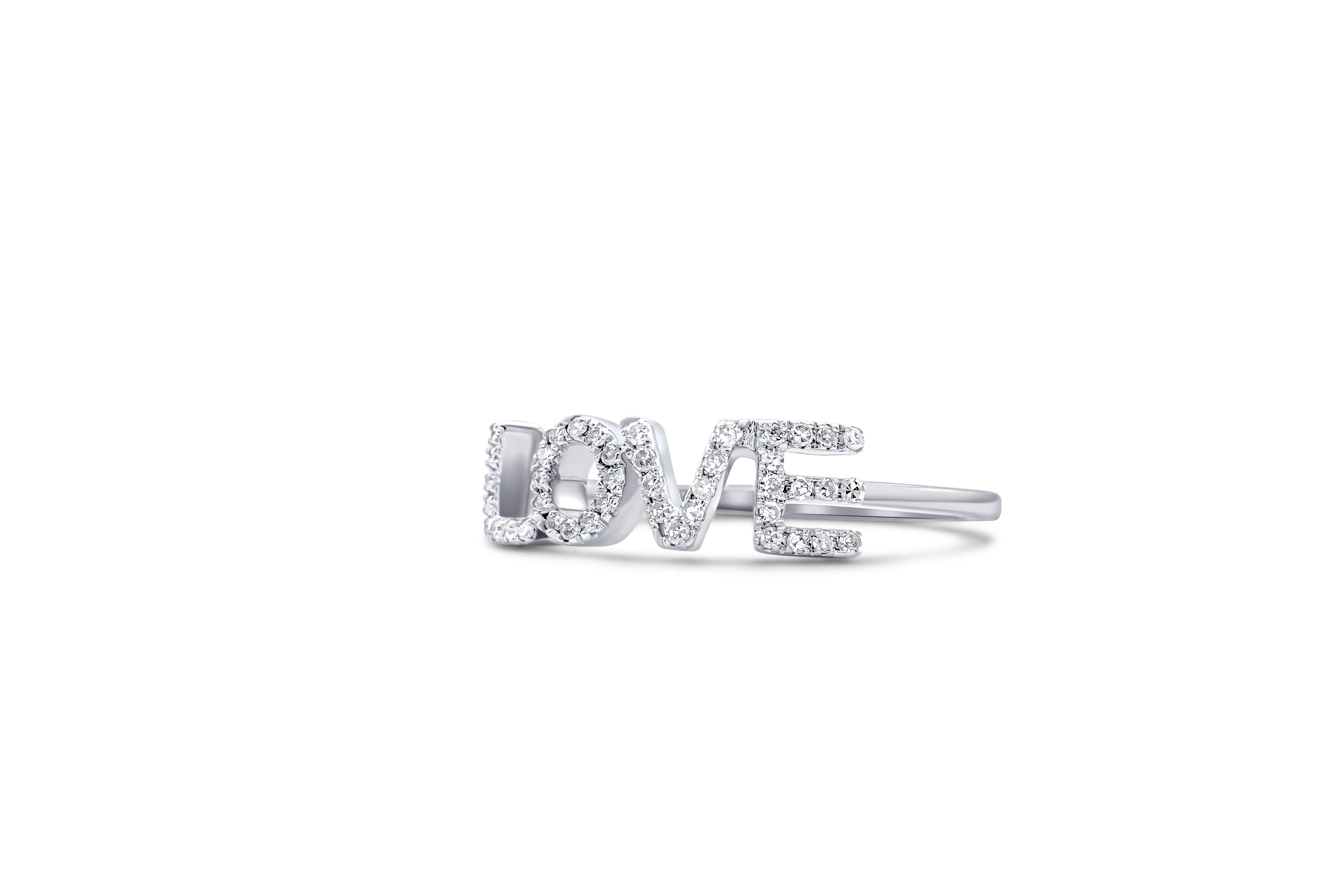 14K Gold LOVE Diamond Ring 0.21 CT - Image 5