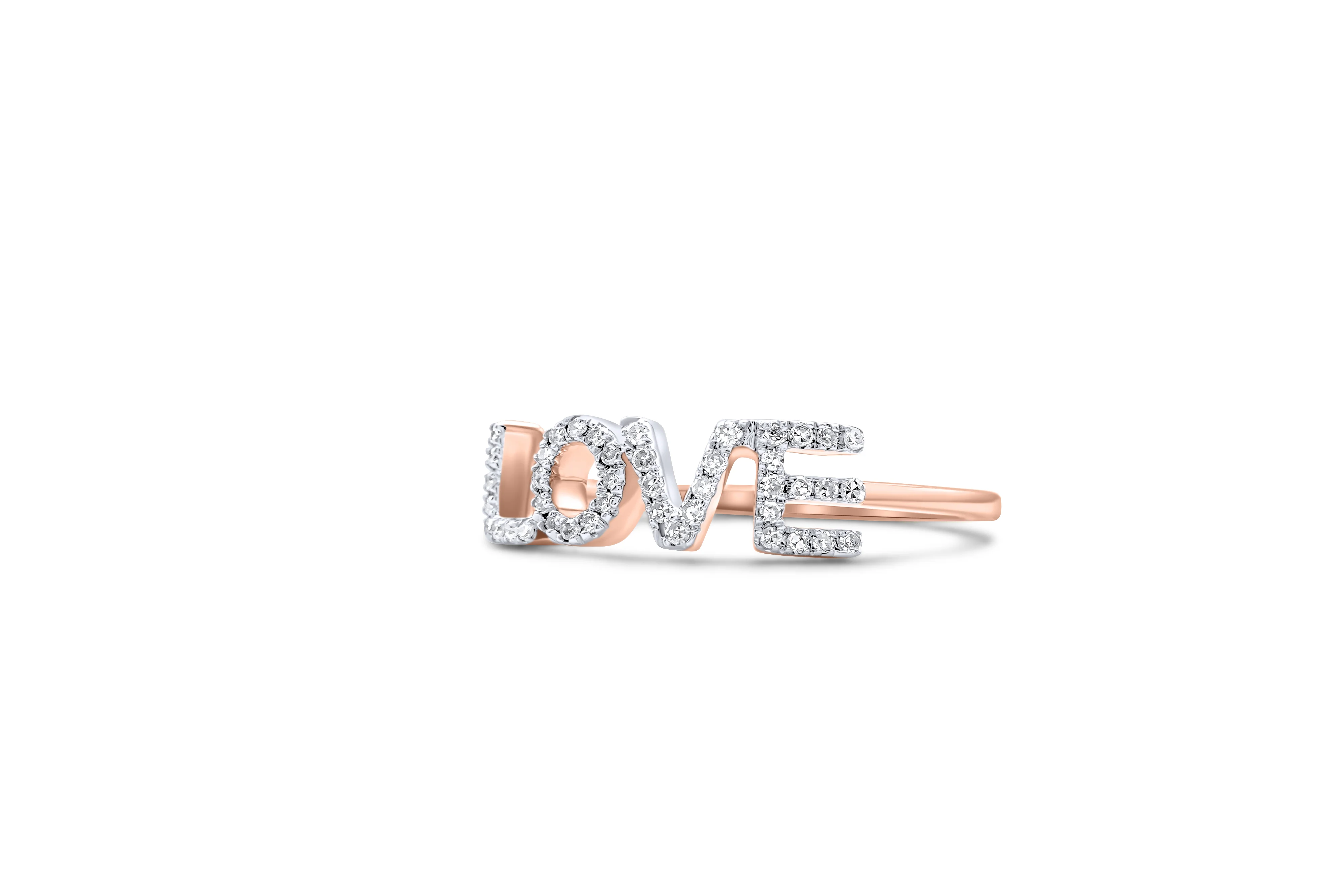 14K Gold LOVE Diamond Ring 0.21 CT - Image 8