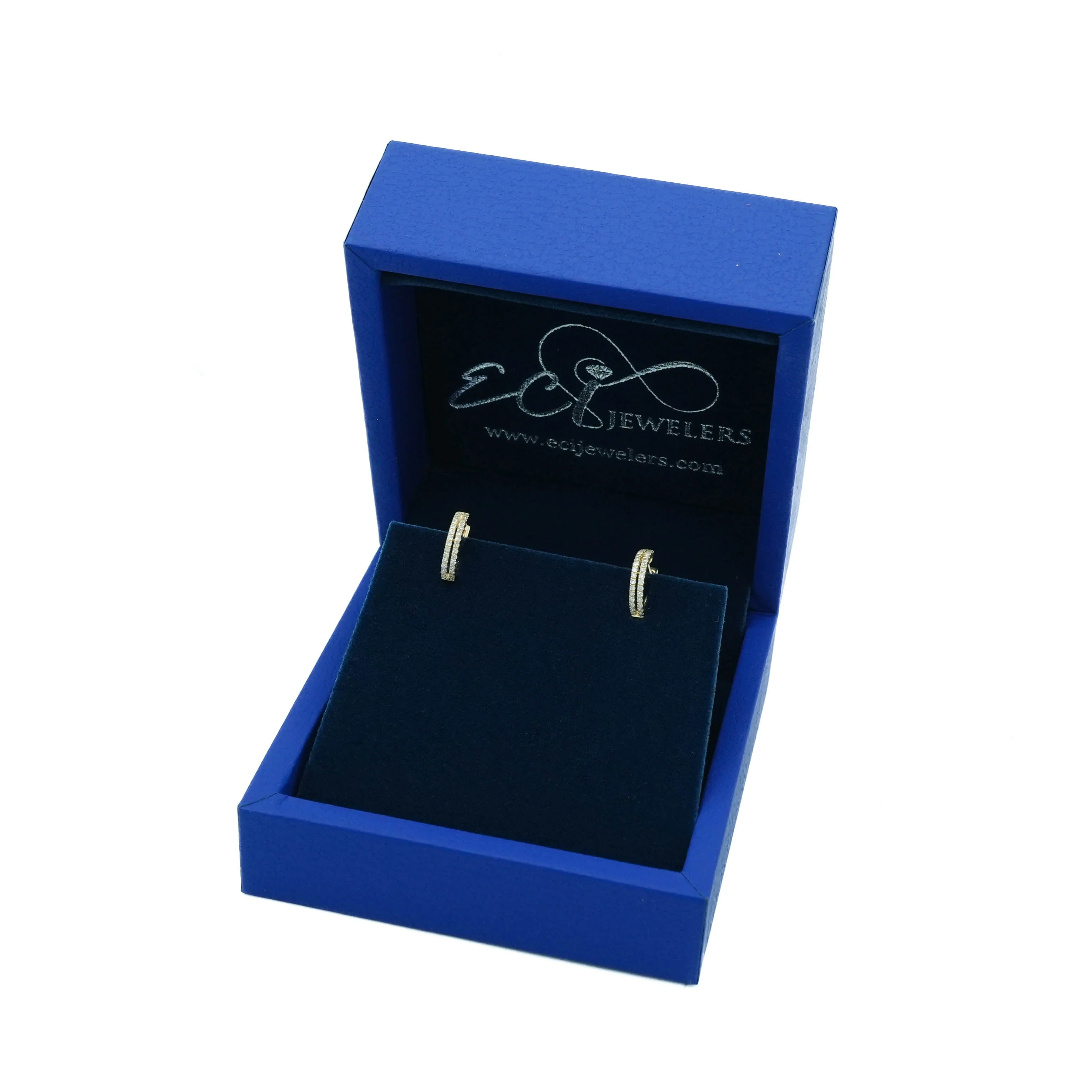 14K Gold Diamond Hoop Earrings 0.26 CT - Image 2