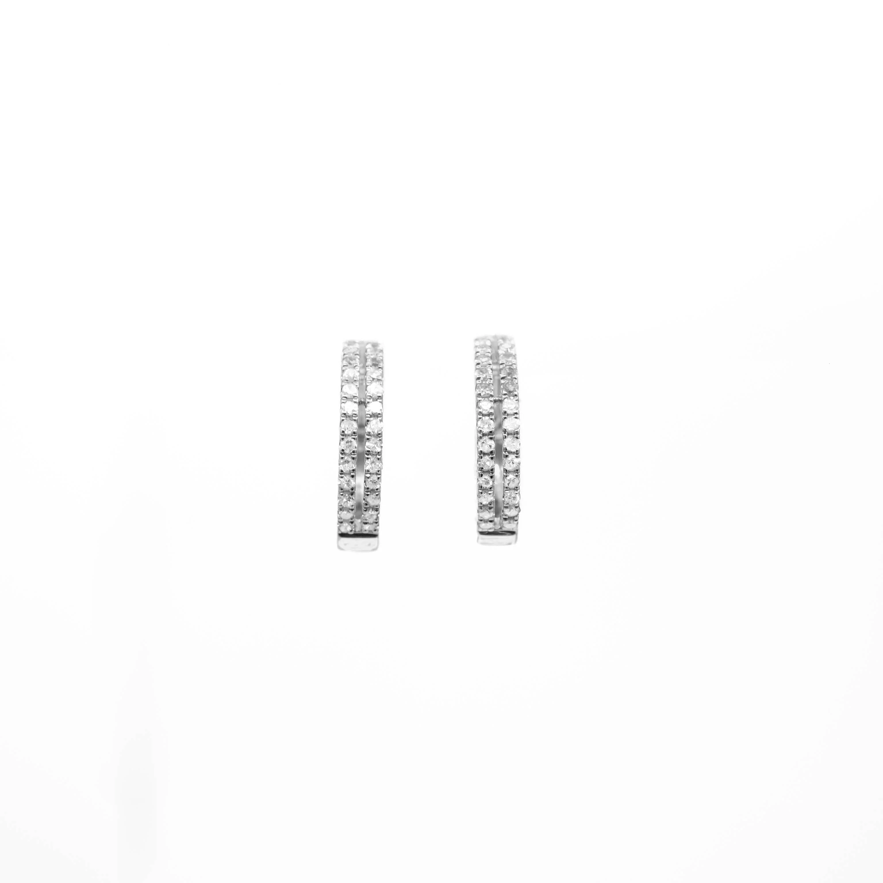 14K Gold Diamond Hoop Earrings 0.26 CT - Image 5