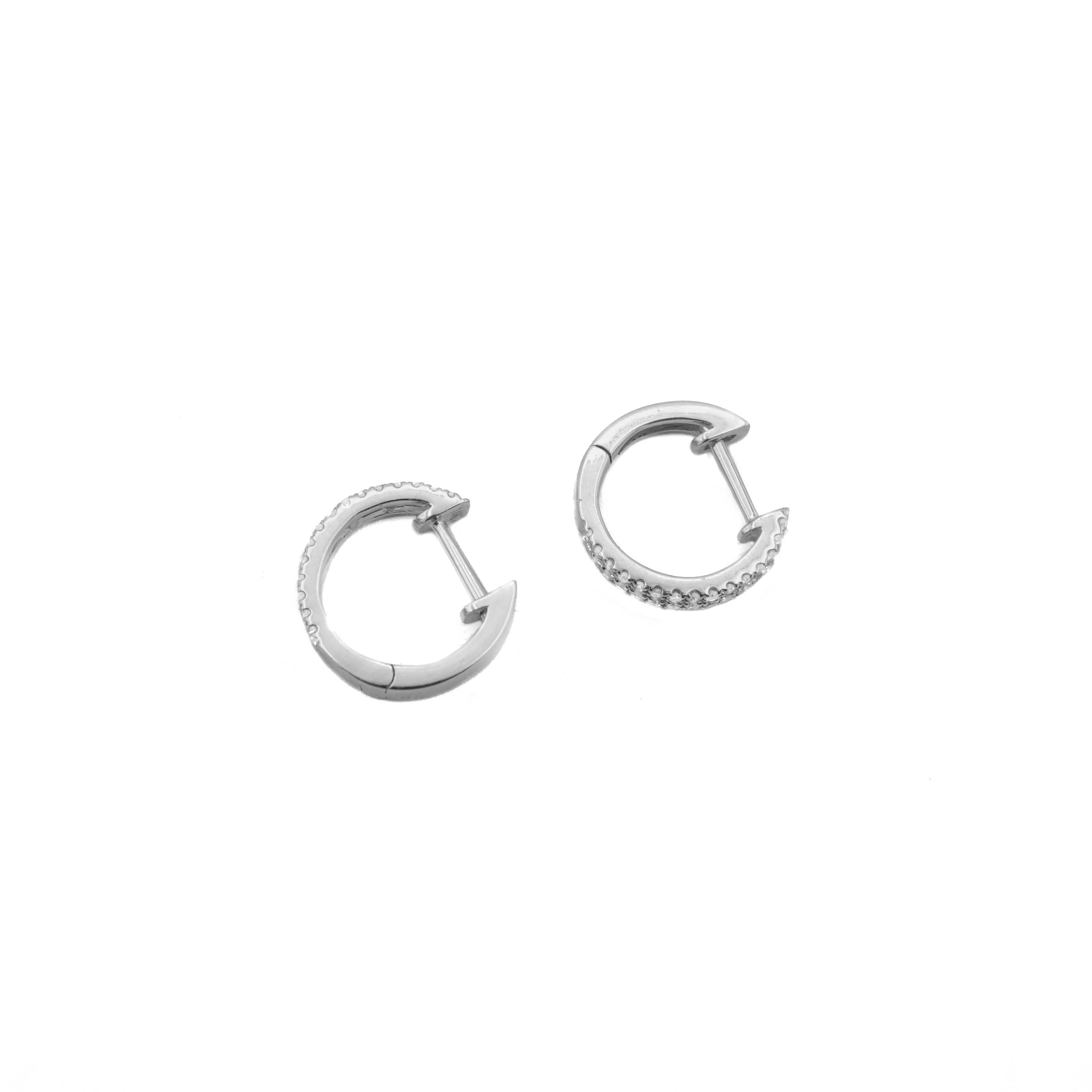 14K Gold Diamond Hoop Earrings 0.26 CT - Image 7