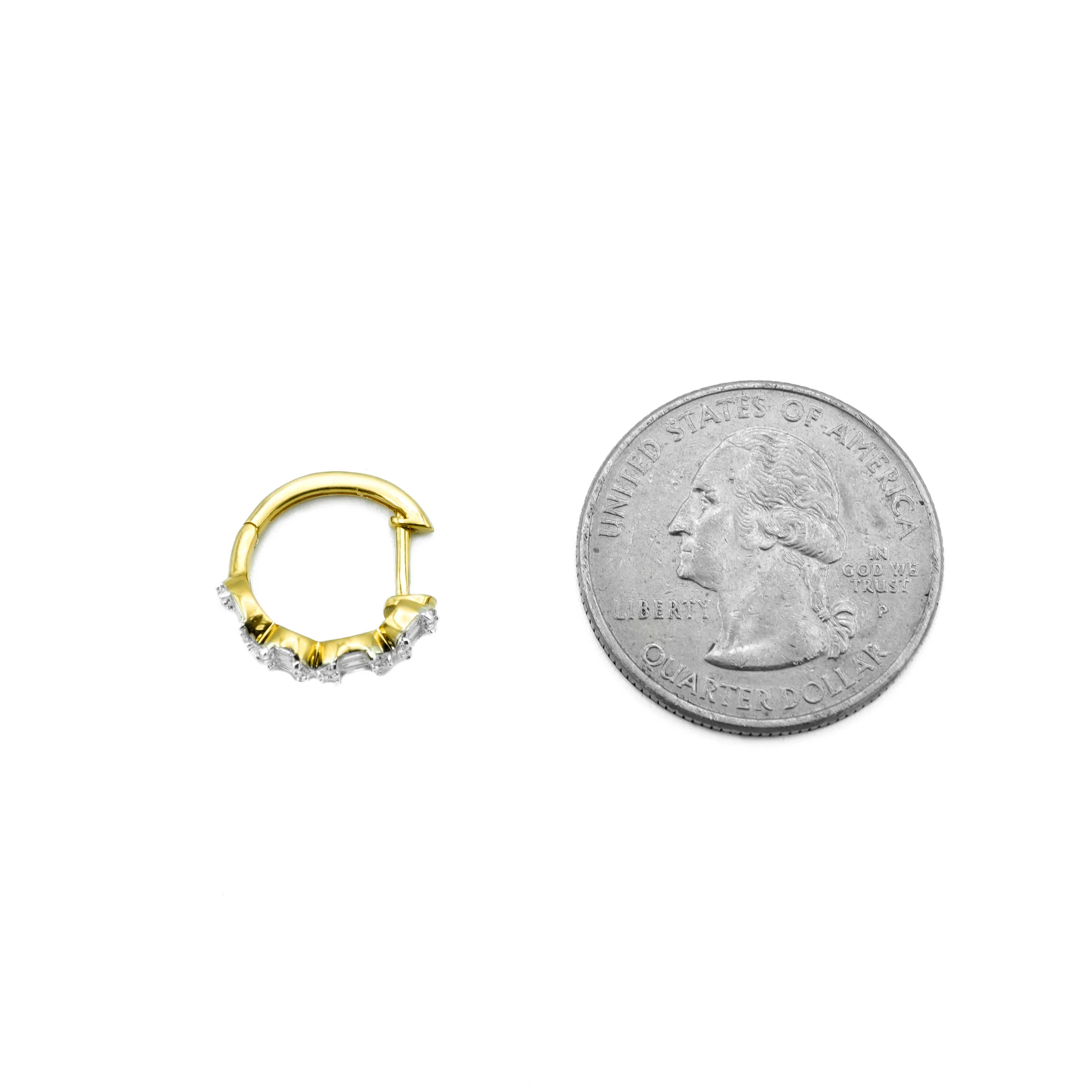 14K Gold Diamond Hoop Earrings 0.50 CT - Image 4