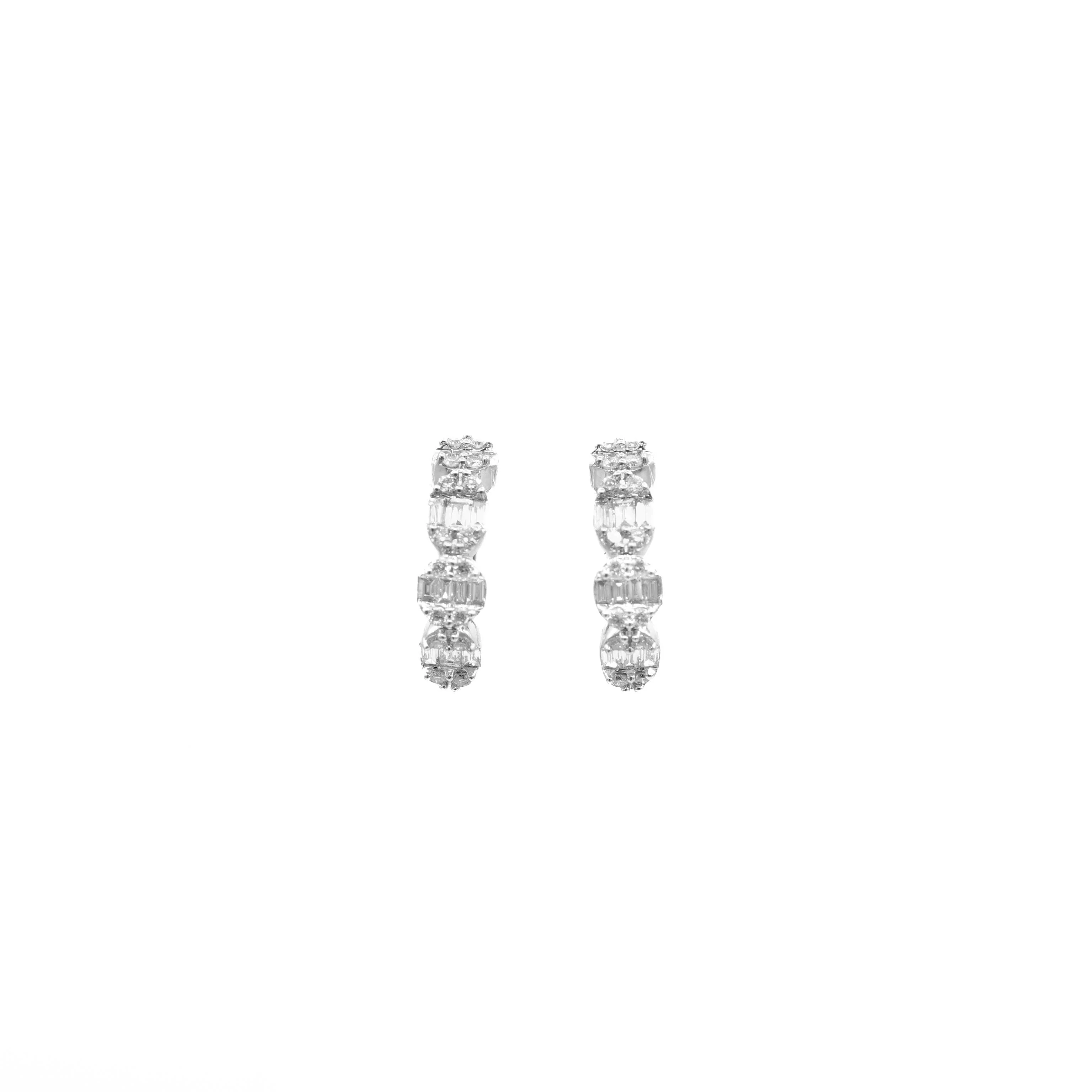 14K Gold Diamond Hoop Earrings 0.50 CT - Image 5