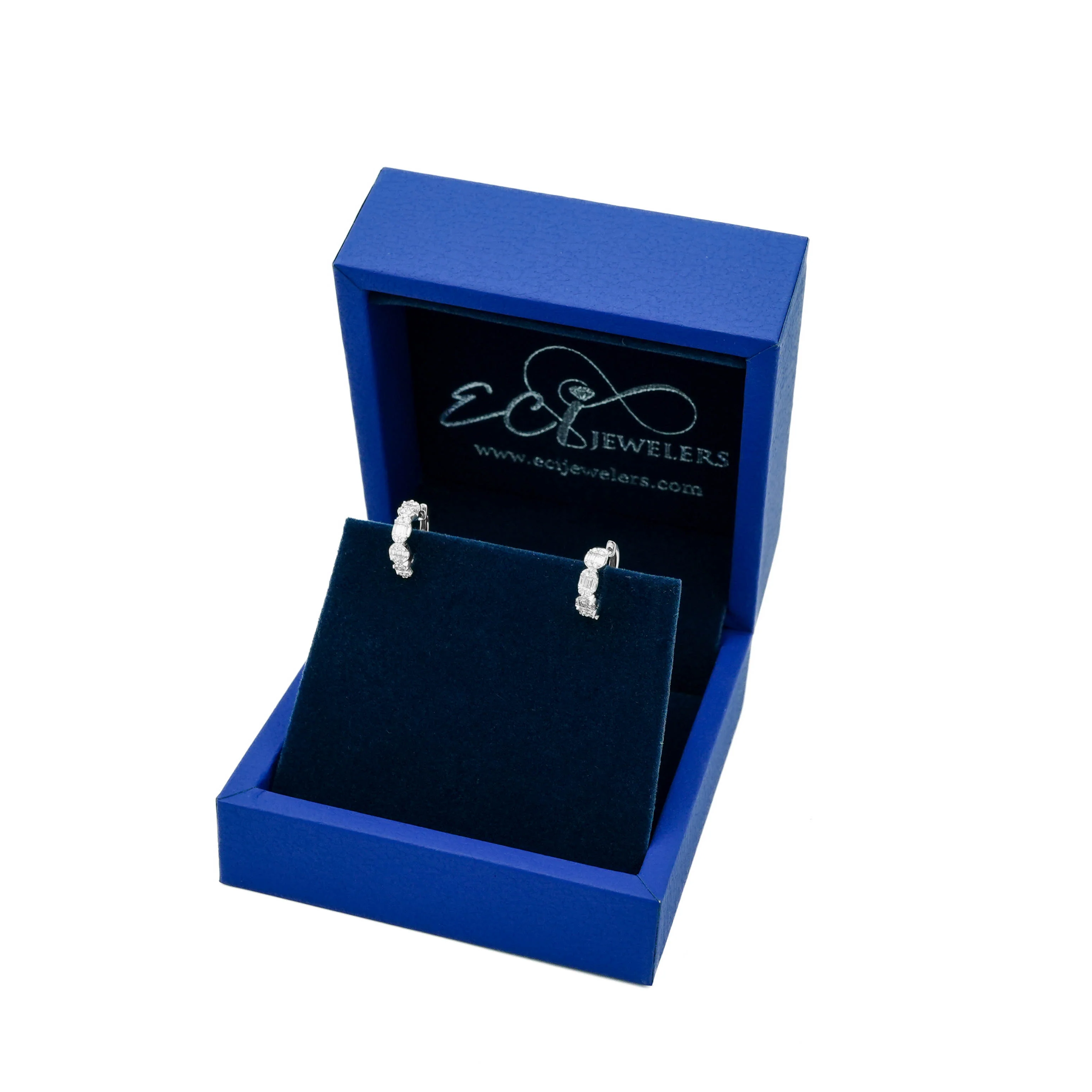 14K Gold Diamond Hoop Earrings 0.50 CT - Image 6