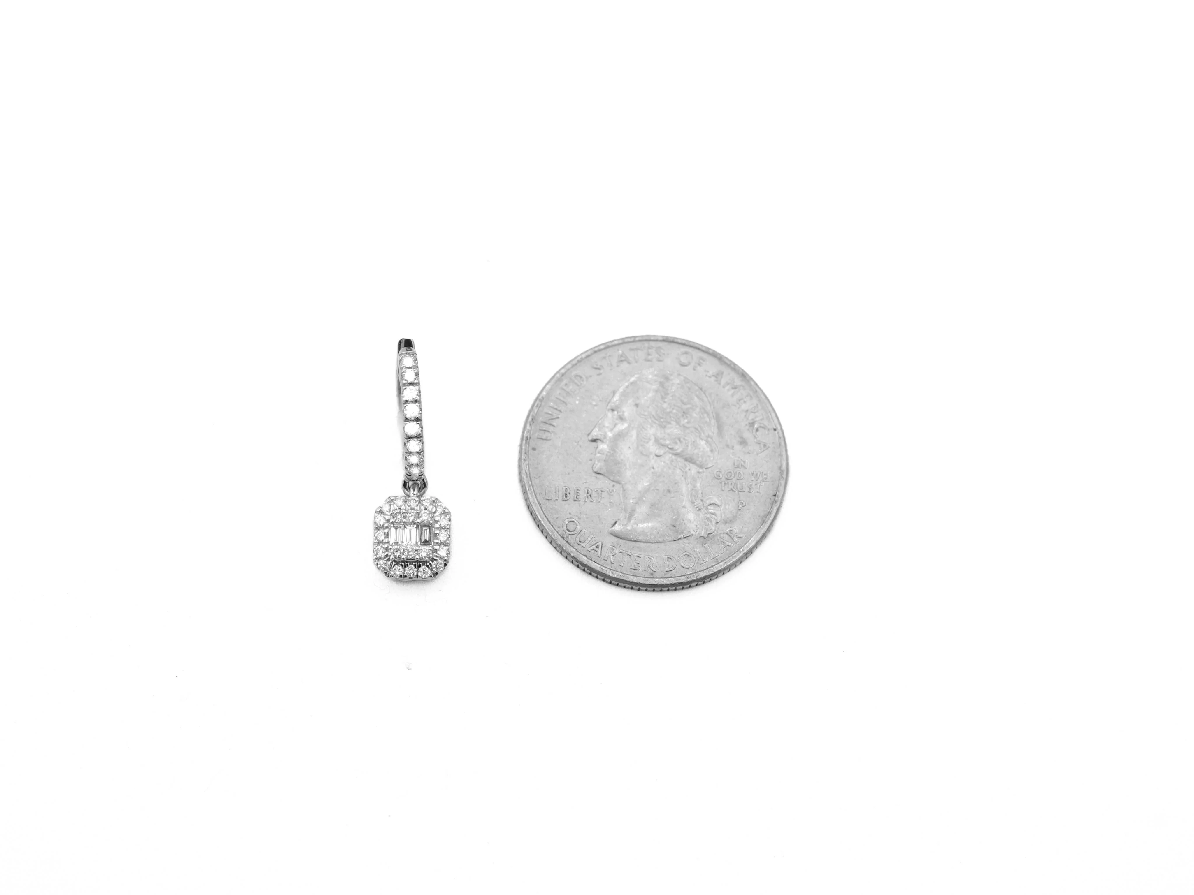 14K Gold Diamond Hoop Earrings 0.51 CT - Image 6
