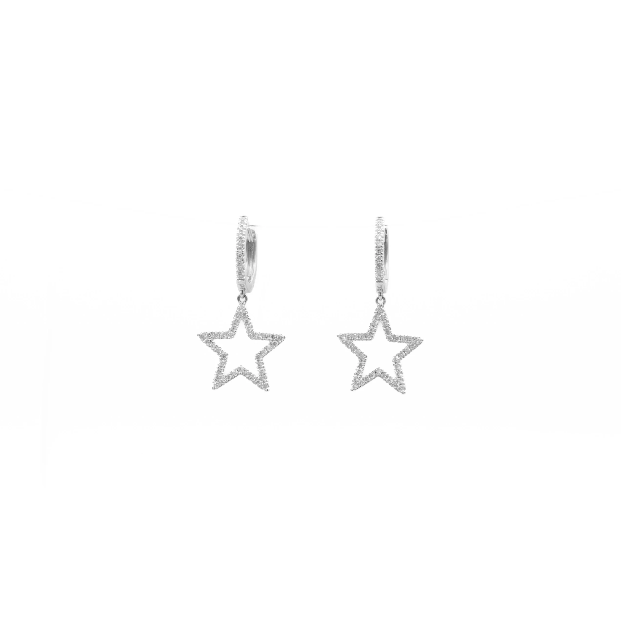 14K Gold Diamond Star Earrings 0.40 CT - Image 6