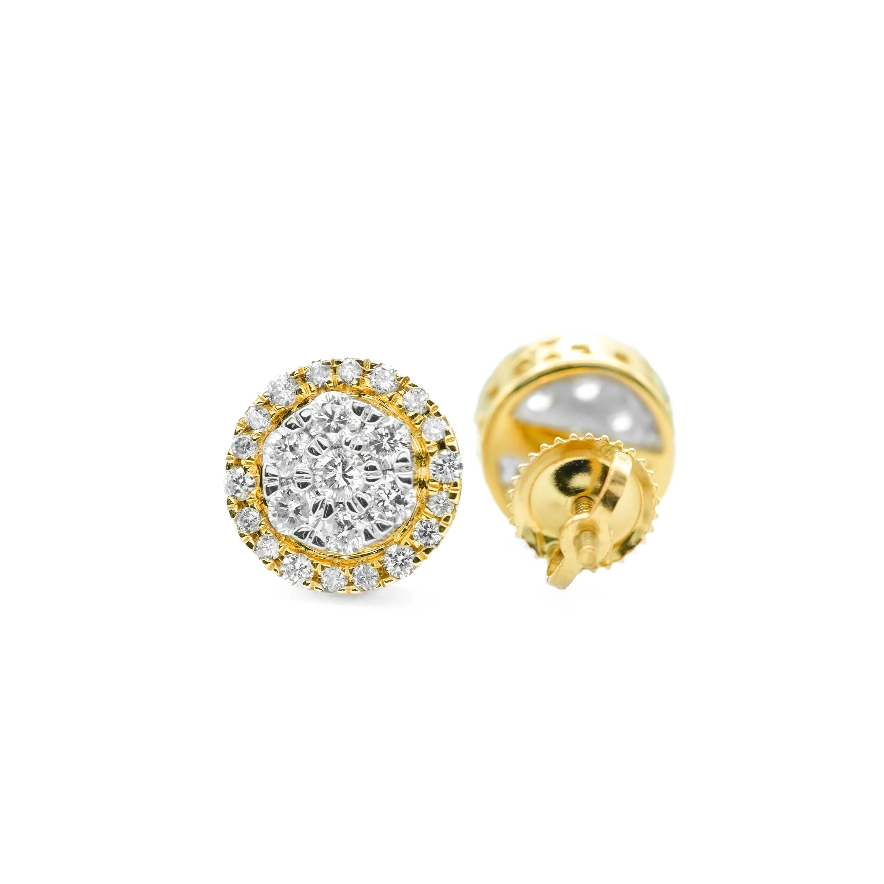 14K Gold Diamond Stud Earrings 0.75 CT - Image 3