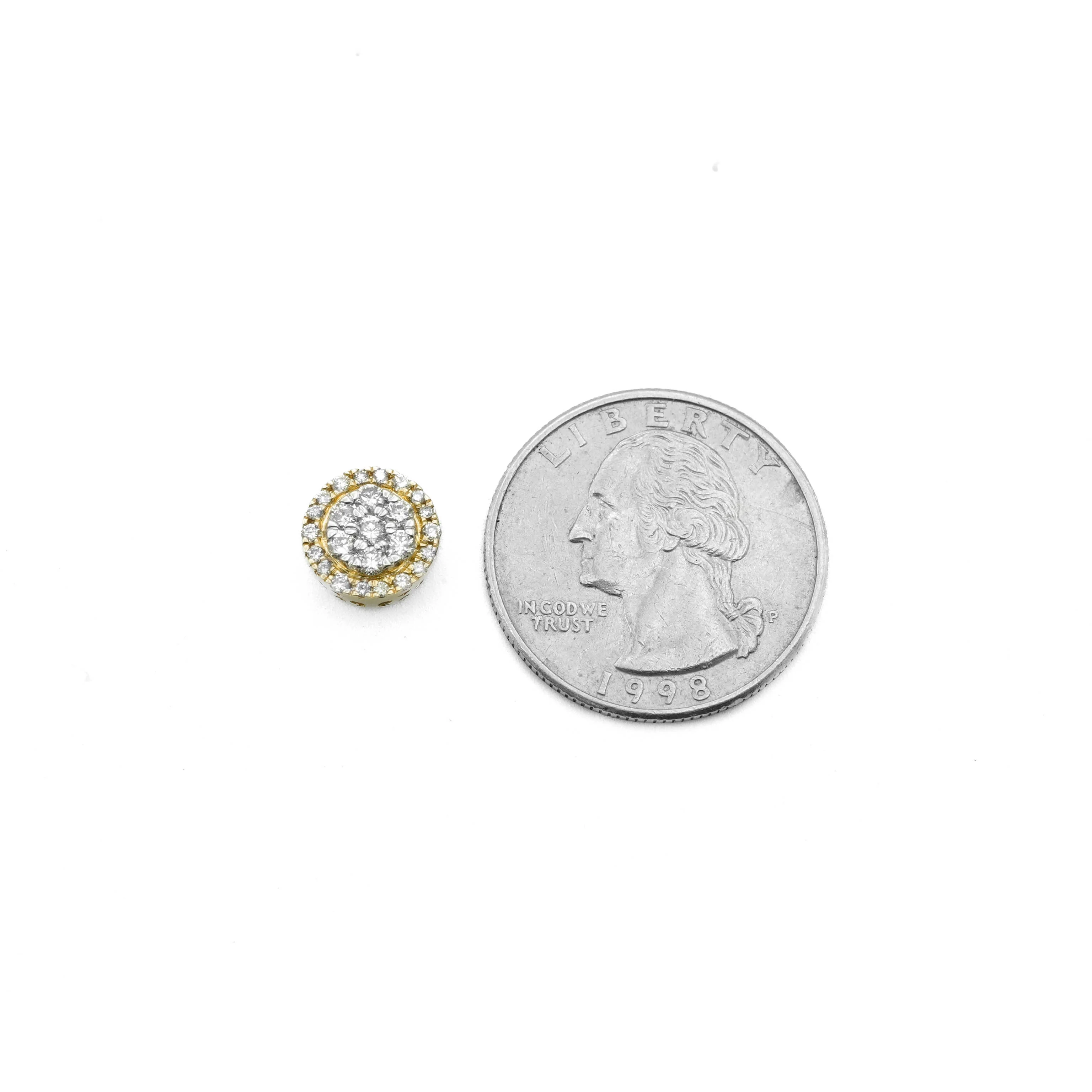 14K Gold Diamond Stud Earrings 0.75 CT - Image 4