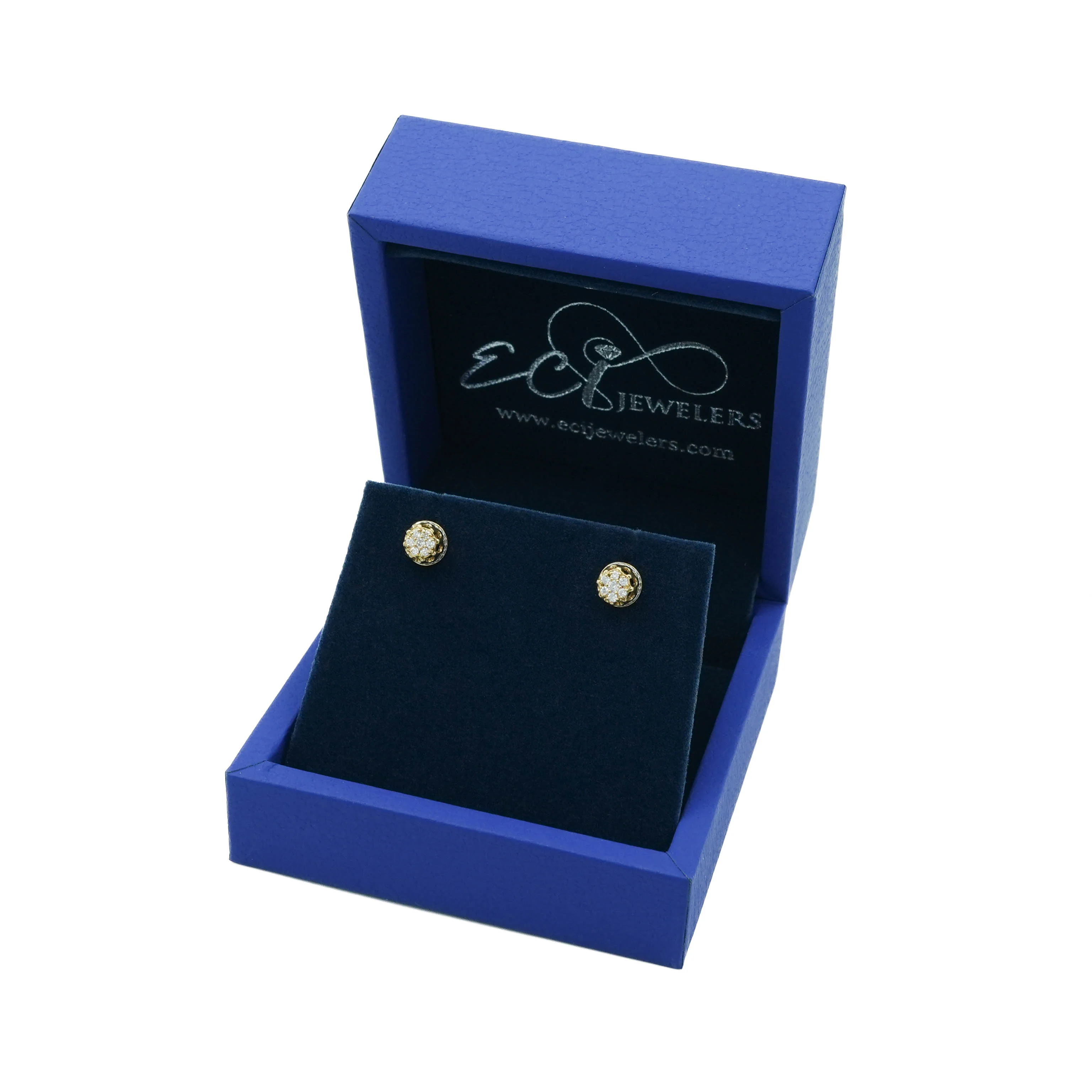 14K Gold Round Diamond Stud Earrings 0.25 CT - Image 2