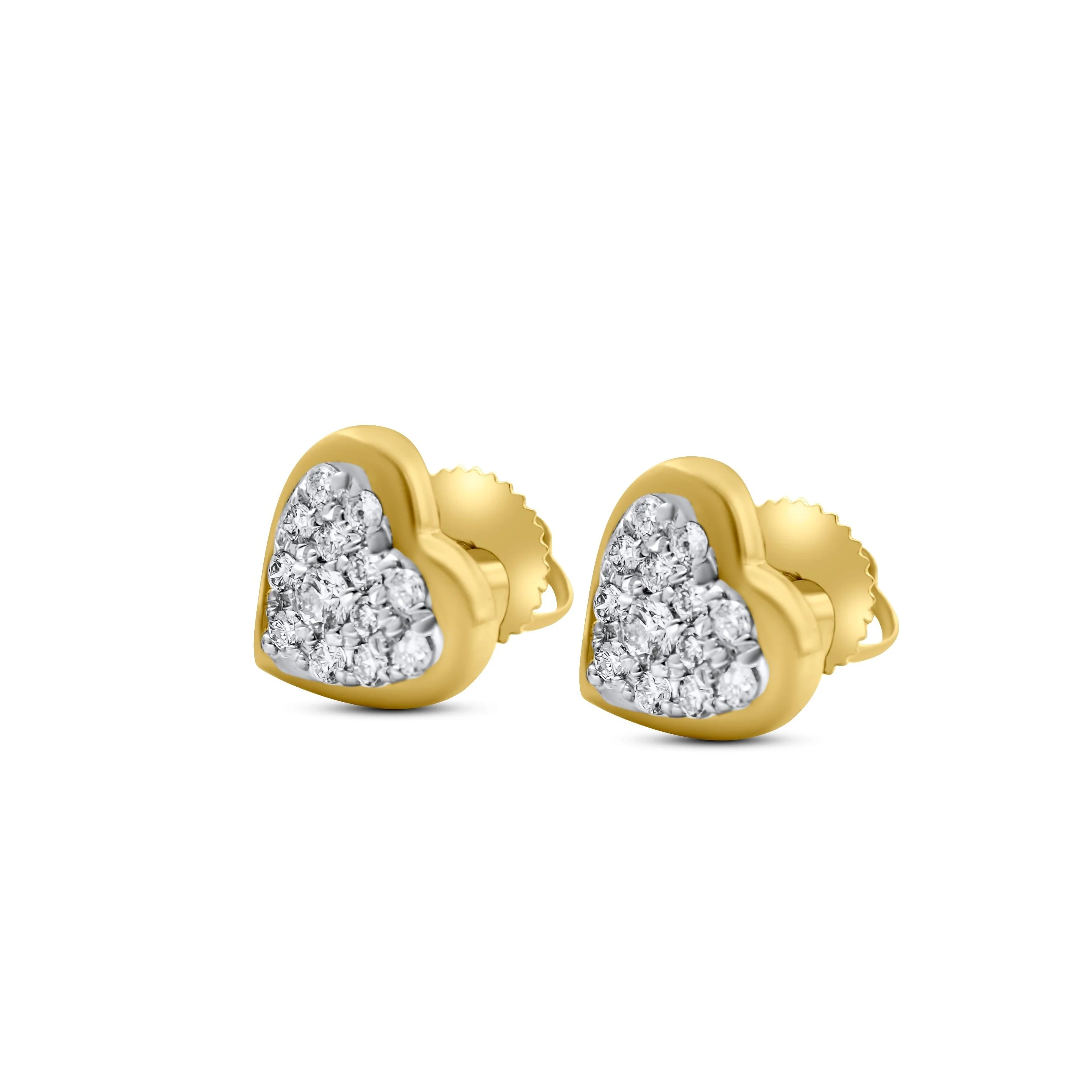 14K White or Yellow Gold Heart Diamond Stud Earrings 0.34 ct - Image 2