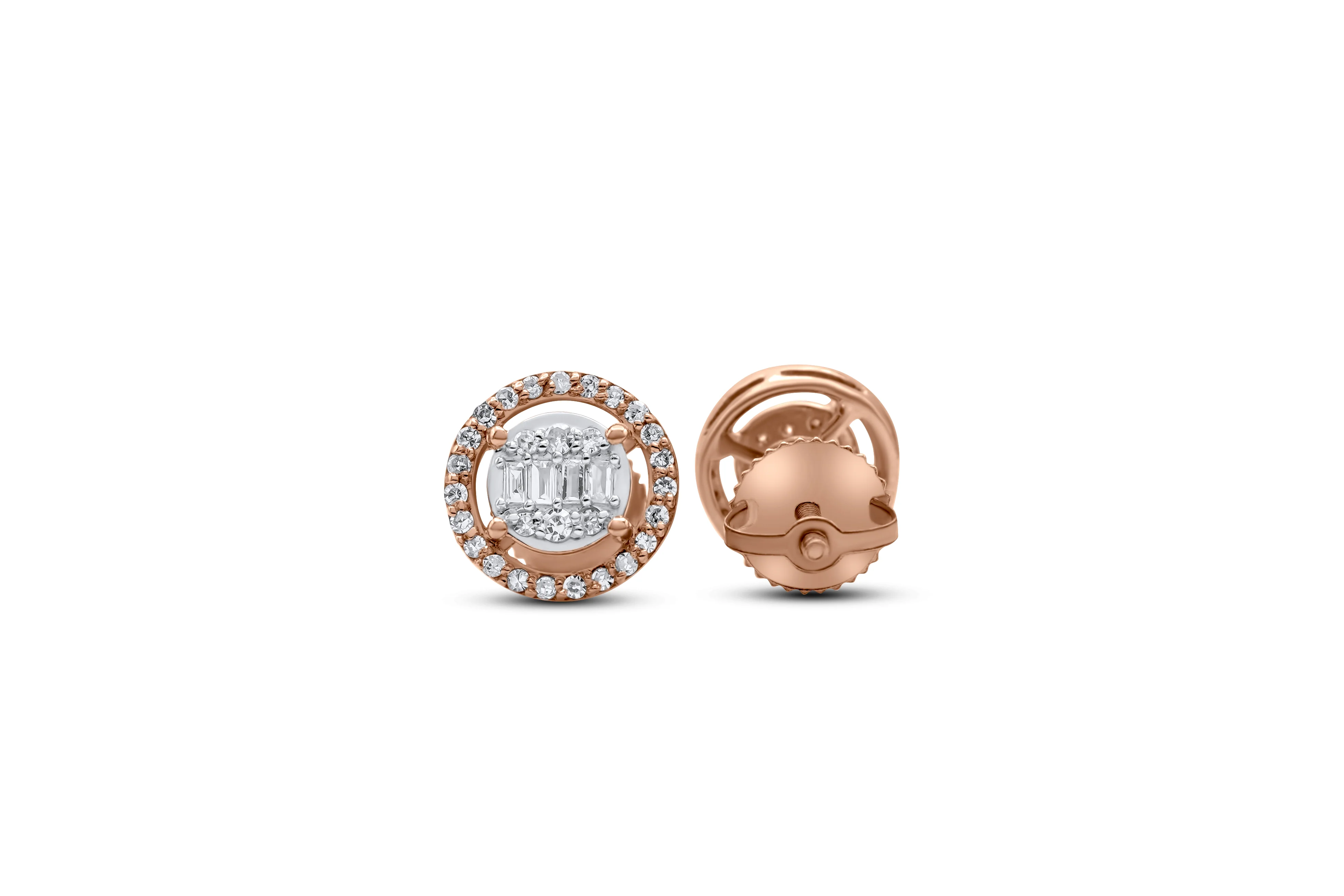 14K Gold Round Diamond Stud Earrings 0.25 ct - Image 4