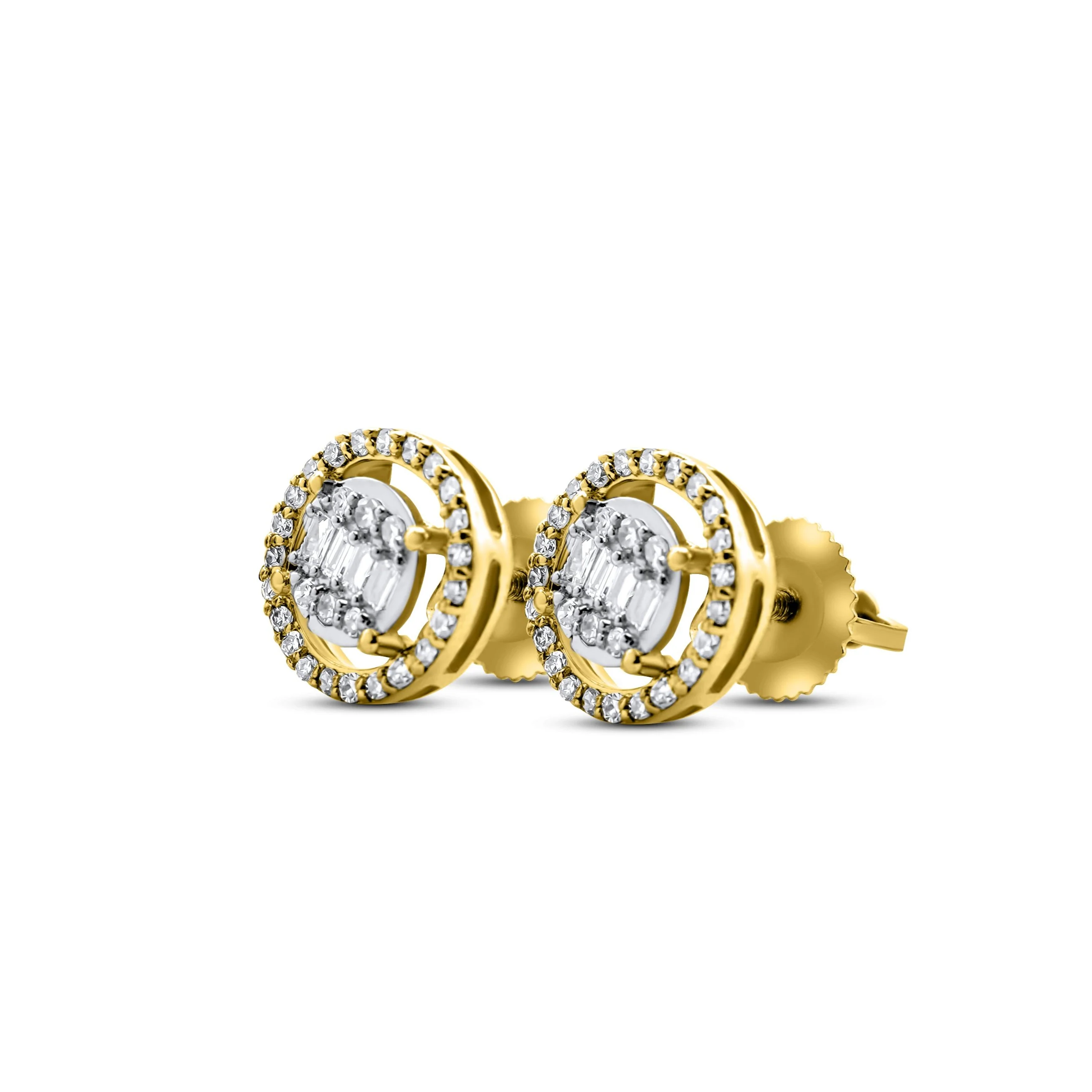 14K Gold Round Diamond Stud Earrings 0.25 ct - Image 6