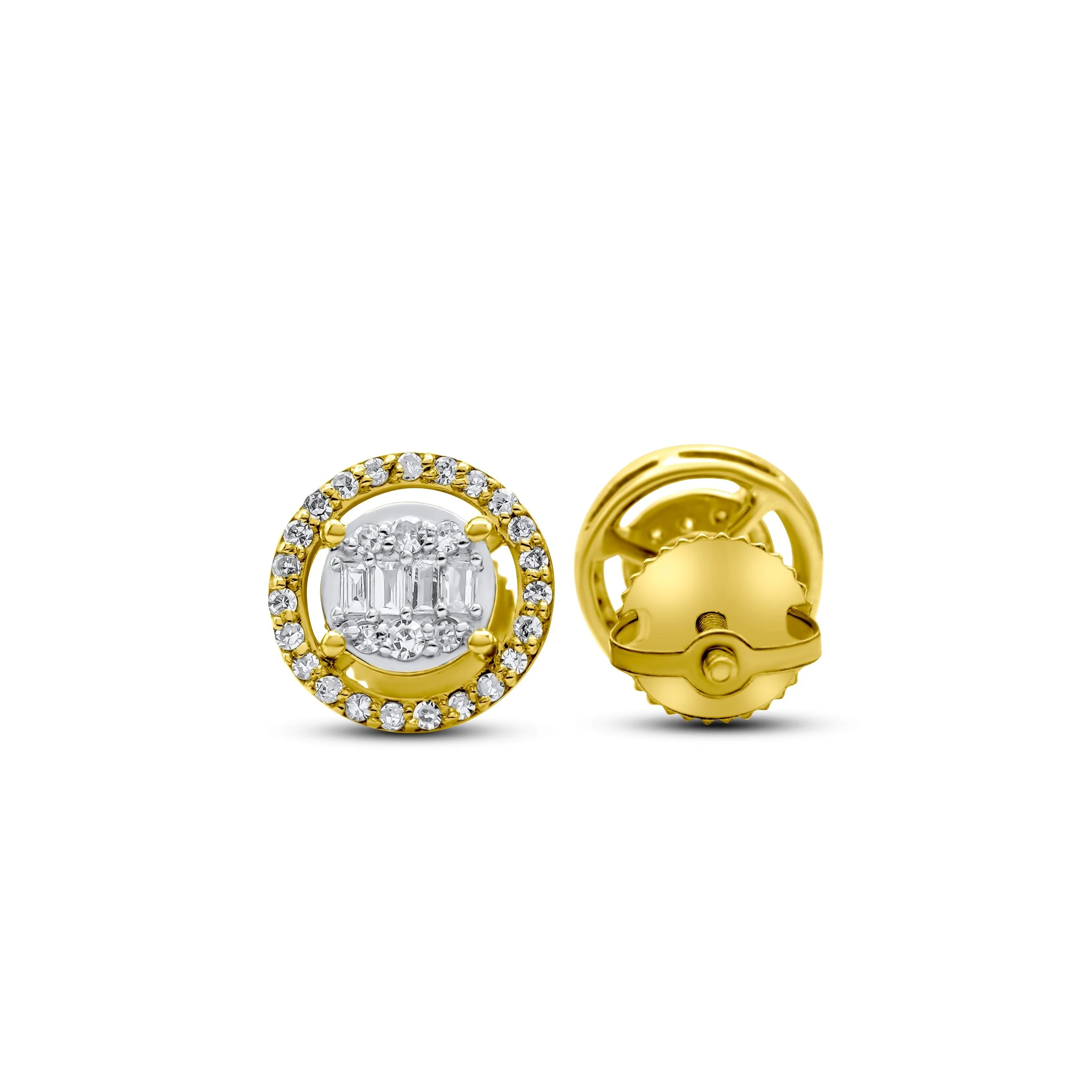 14K Gold Round Diamond Stud Earrings 0.25 ct - Image 7