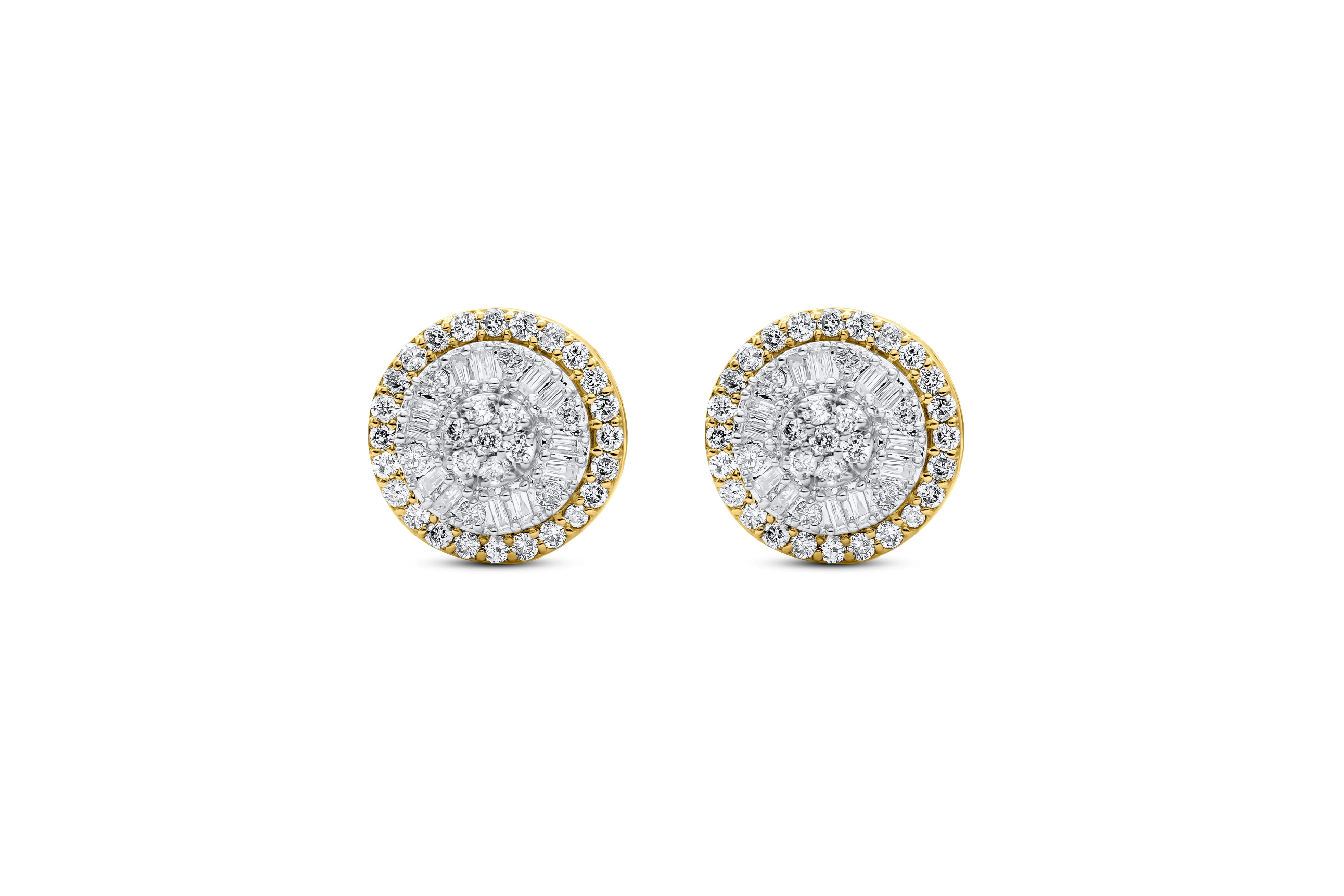 14K Yellow or White Gold Round Diamond Stud Earrings 0.86 CT - Image 4