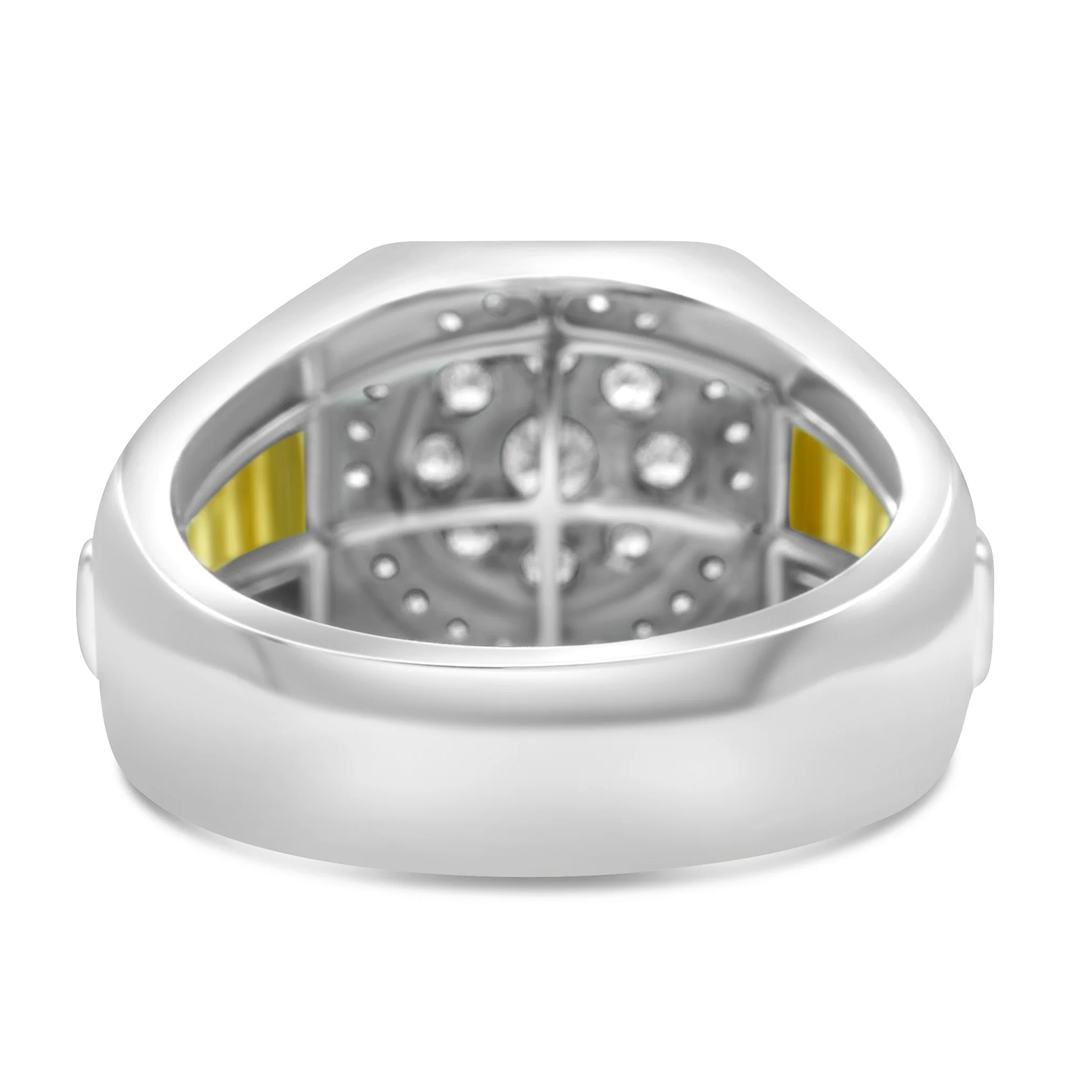 14K Two-Tone Gold White Men's Diamond Ring 0.71 CT - Image 3