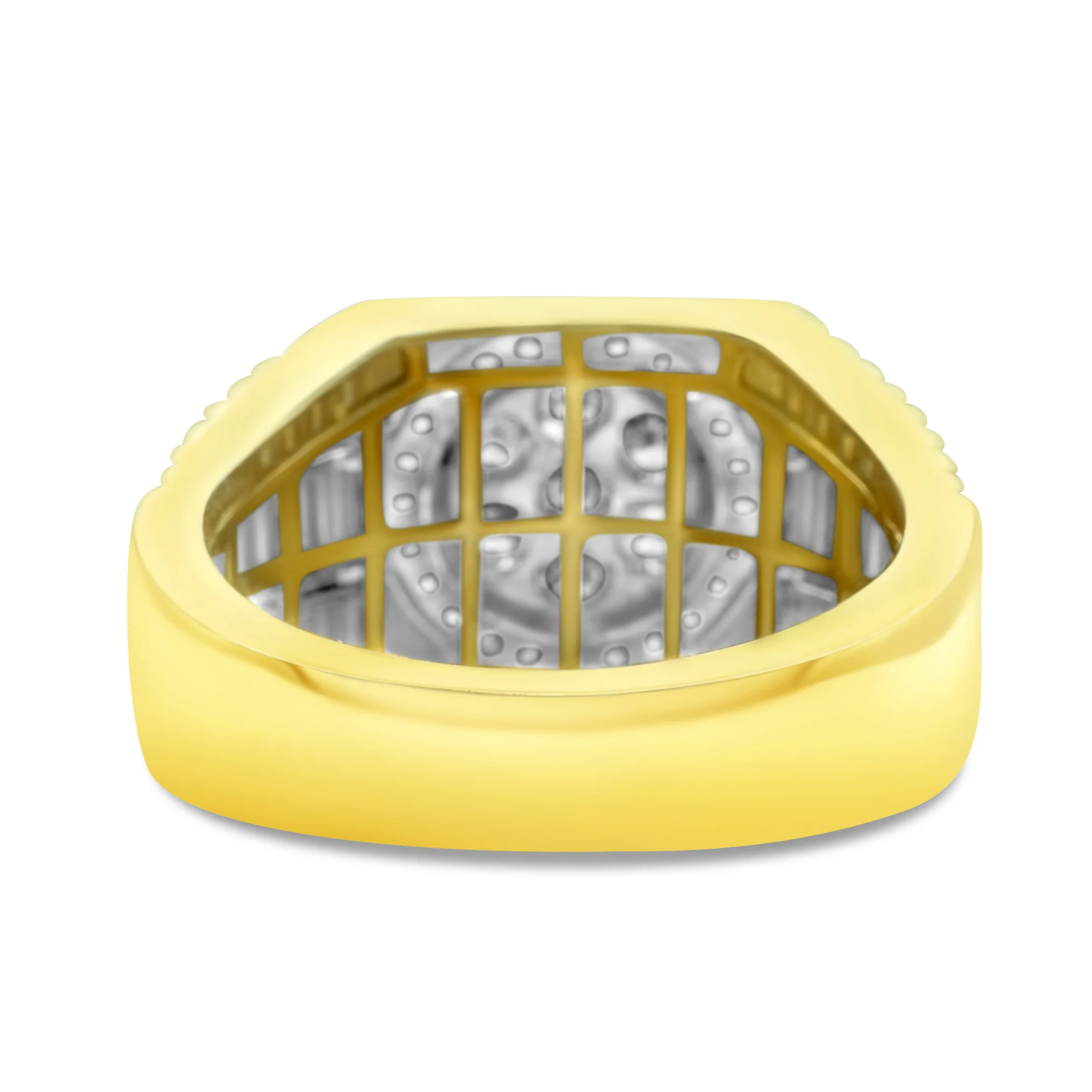 14K Two-Tone Yellow Gold Men's Diamond Ring 0.53 CT - Image 3
