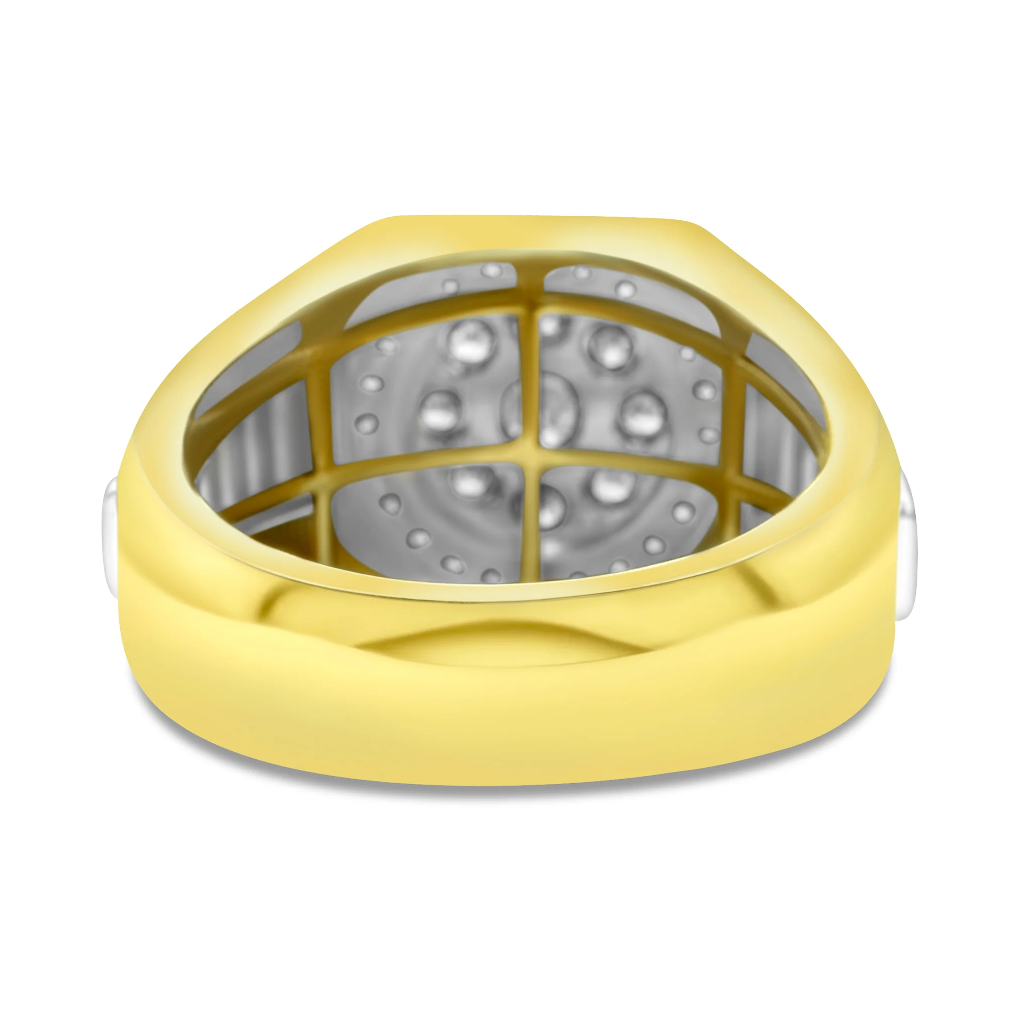 14K Two-Tone Yellow Gold Men's Diamond Ring 0.73 CT - Image 3
